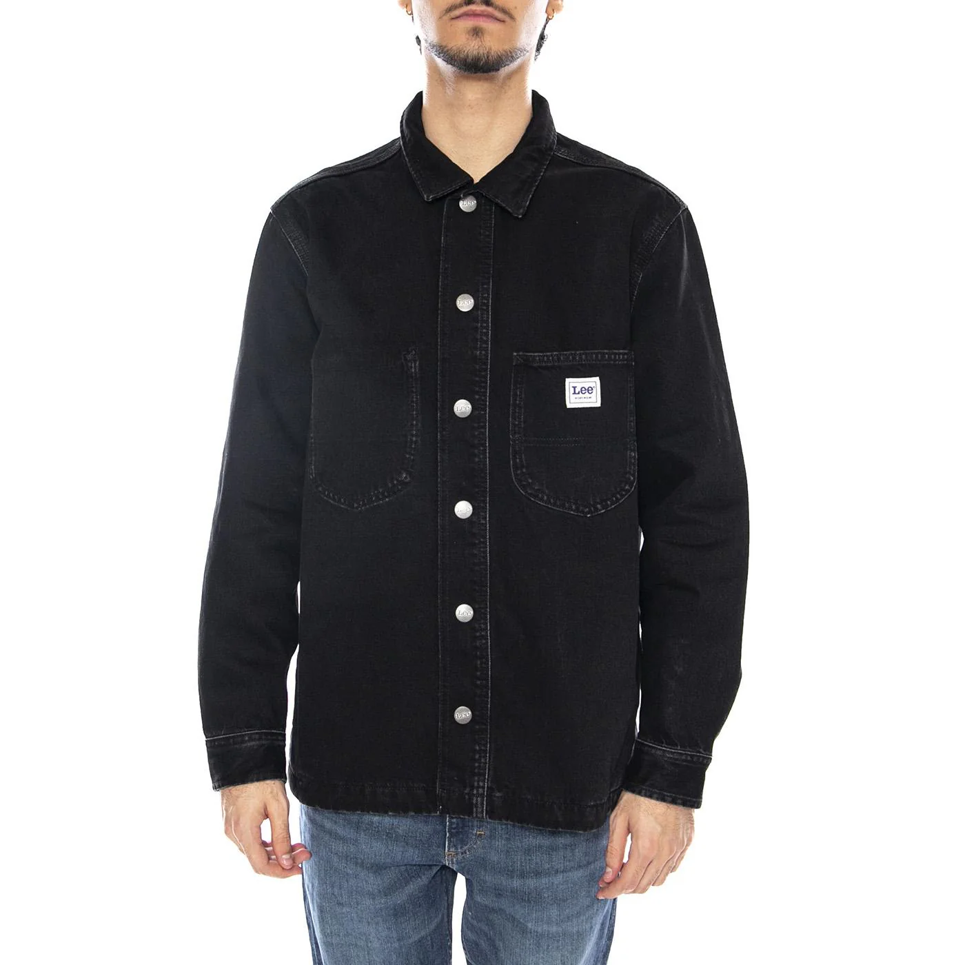 Relaxed Worwear Overshirt No Break Black - Men's Black Overshirt Jacket LEE - Image 2