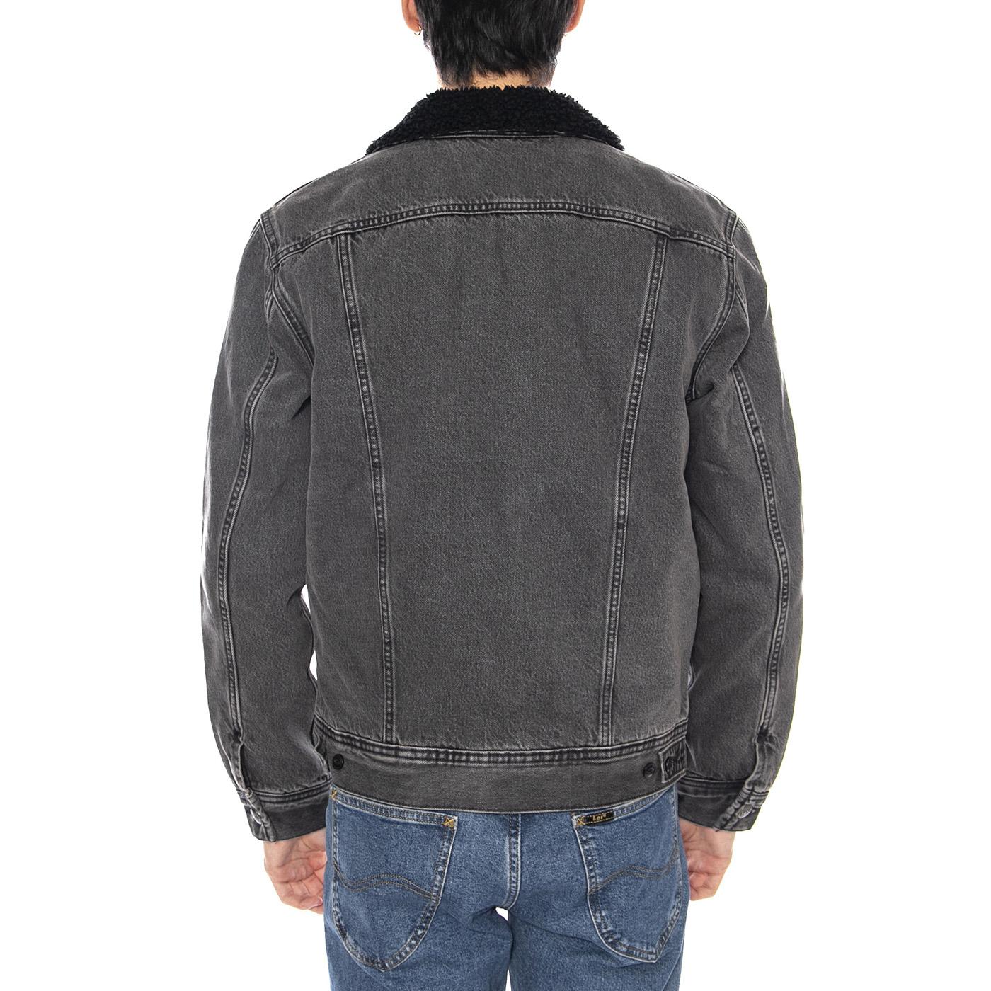 Sherpa Jacket Deep Obsidian - Men's Denim Jeans Jacket Charcoal Grey Men's LEE - Image 3