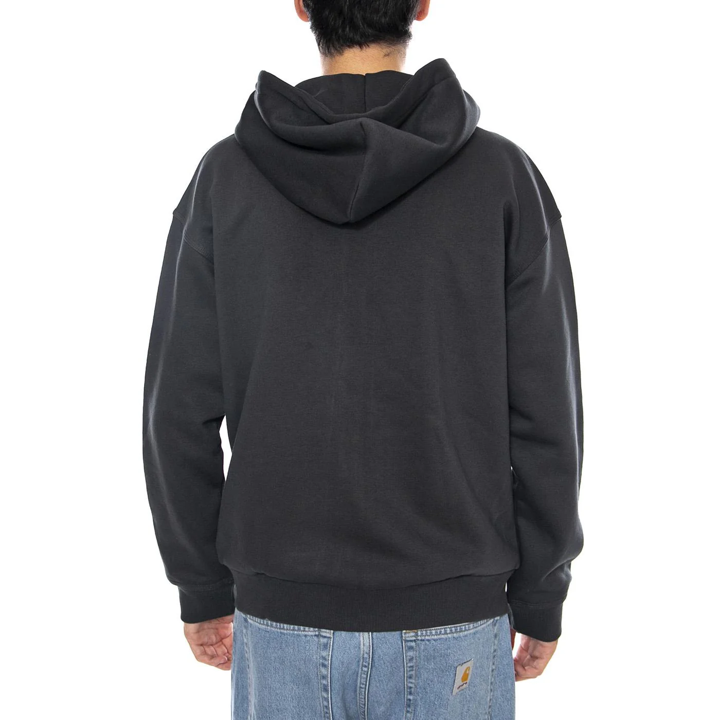 WW Full Zip Hoodie Washed Black - Men's Black Zip-Up Hoodie LEE - Image 3