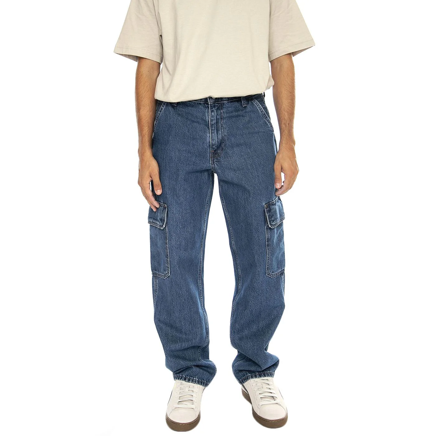 Men's 568 Loose Straight Cargo Get Invloved T2 Blue - Image 3