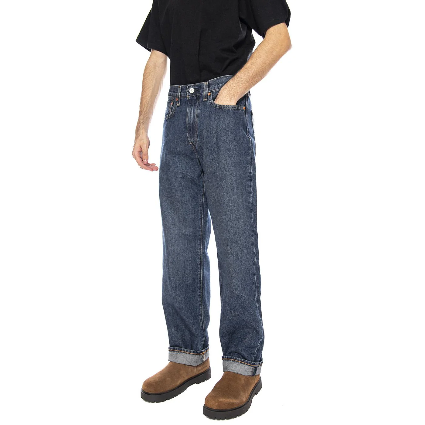 LEVIS 568 Loose Straight Check The Score Dark Indigo - Men's Denim Jeans Blue