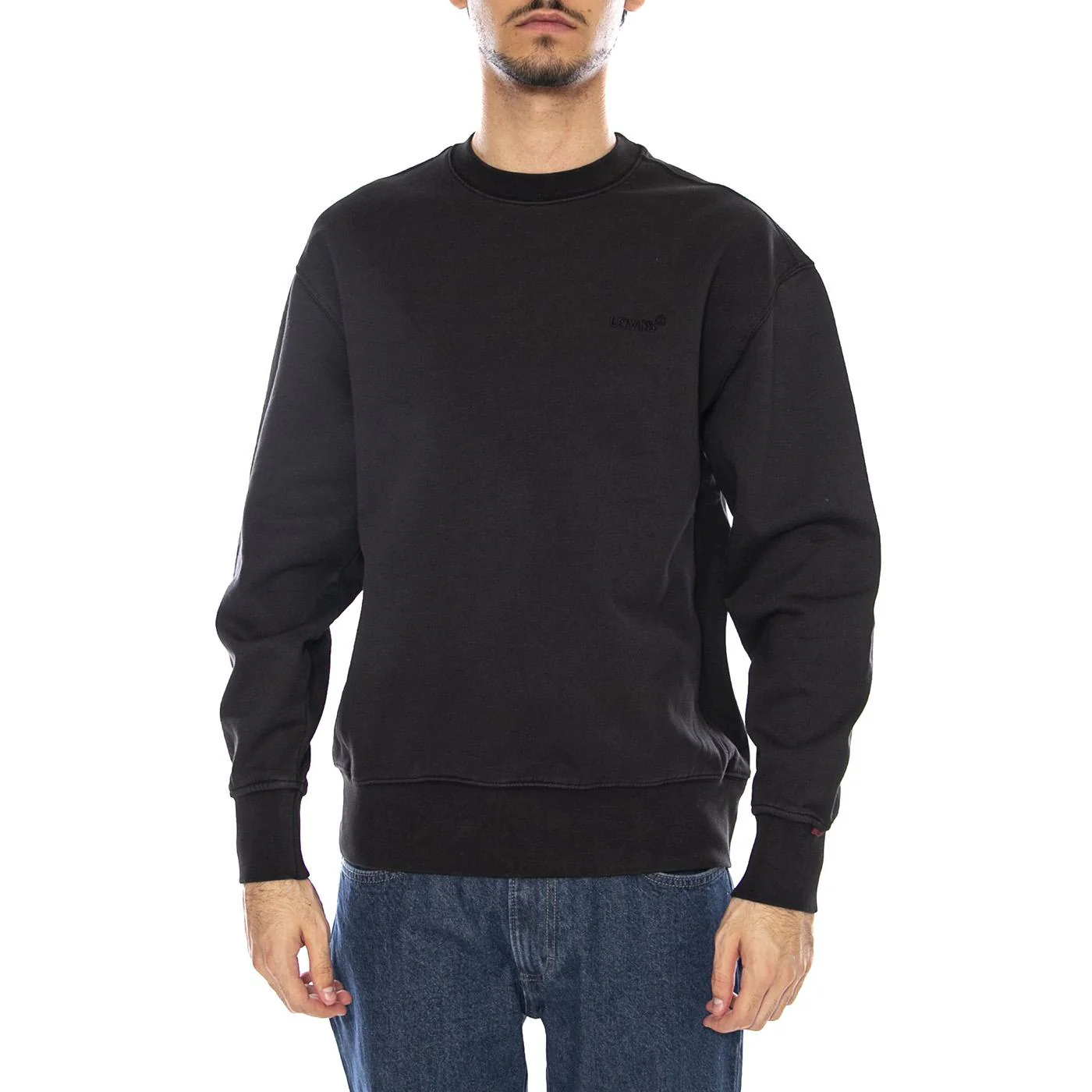 Authentic Crew Black Agate Garment Dye F Black - Men's Crewneck Sweatshirt Black Men's LEVIS - Image 2