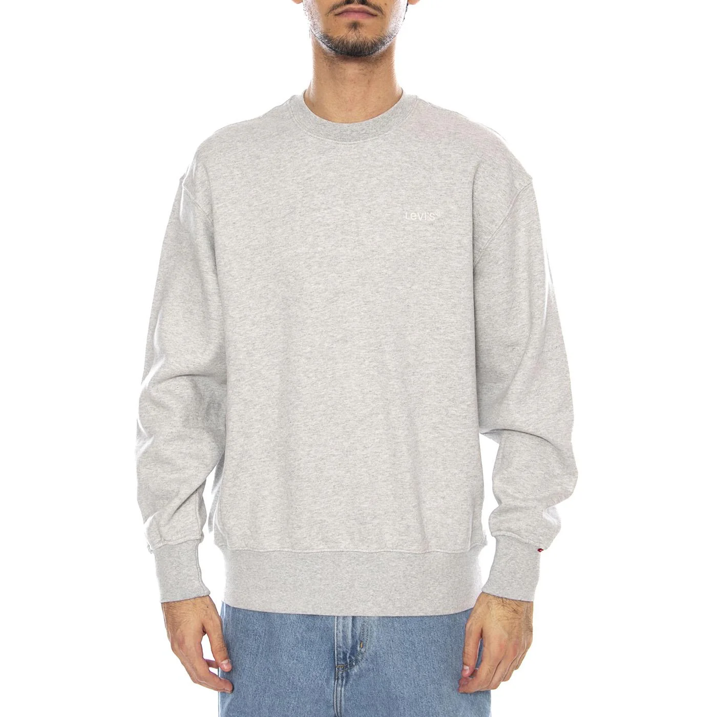 Authentic Crew Light Gray Heather Bros BC03 Neutral - Men's Crewneck Sweatshirt Grey Men's LEVIS - Image 2