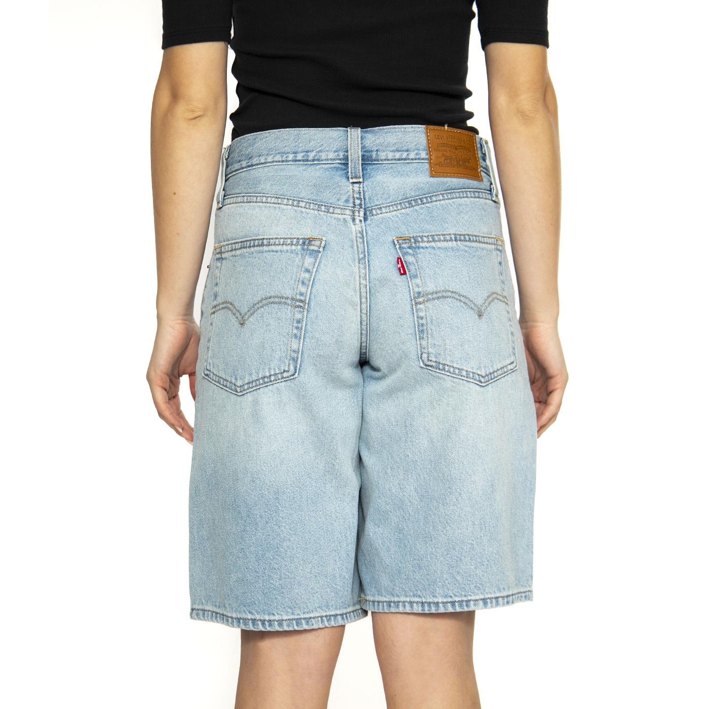 Baggy Dad Jort Light Indigo Worn In - Image 3