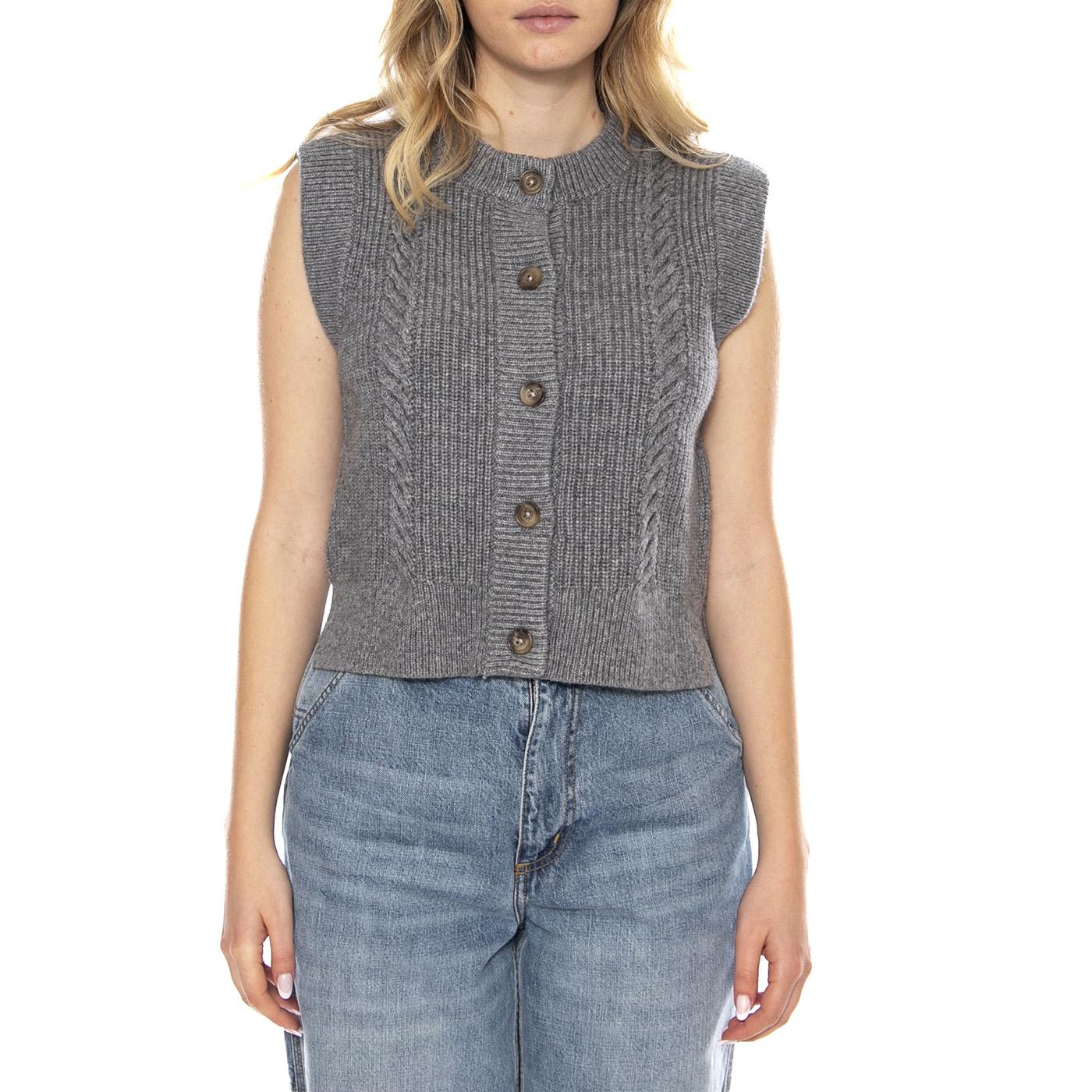 Ines Cable Sweater Vest Mid Heather Gray -- Women's Vest Gray Women LEVIS - Image 2