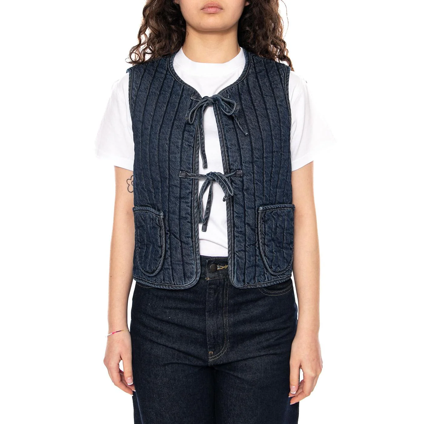 LOTTIE LINER VEST SHADED VIEW WOMEN'S OW Dark Indigo - Women's Blue Sleeveless Jacket Women LEVIS - Image 2
