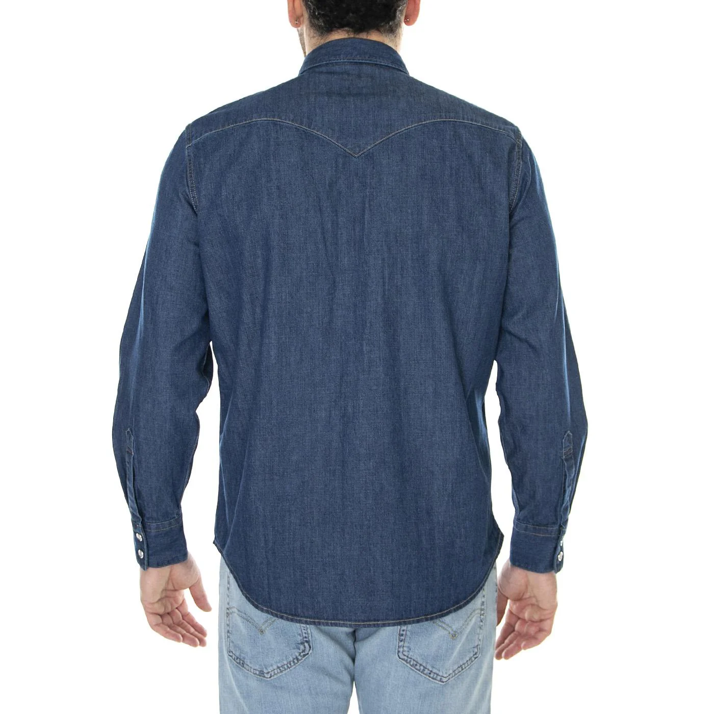 M' Barstow Western Standard Lower Haight Med Indigo Flat Finish Shirt - Image 3