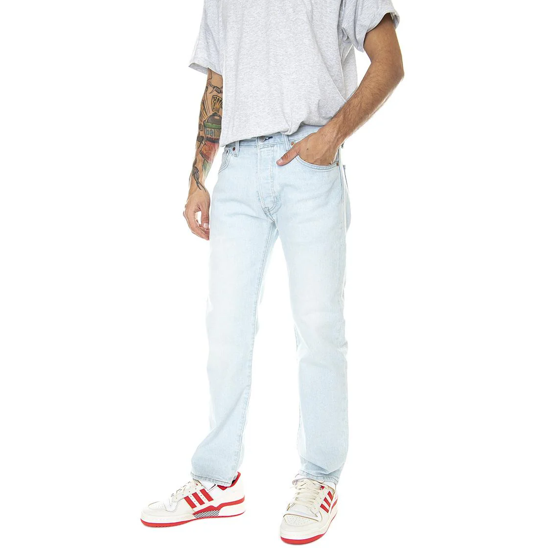 Mens 501 Levi's Original Z0914 Light Indigo Denim Jeans Pants