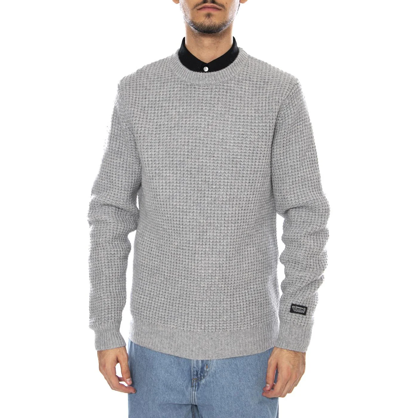 Presidio Crew Mid Tone Grey Heather Grey - Men's Crew Neck Sweater Grey Men's LEVIS - Image 2