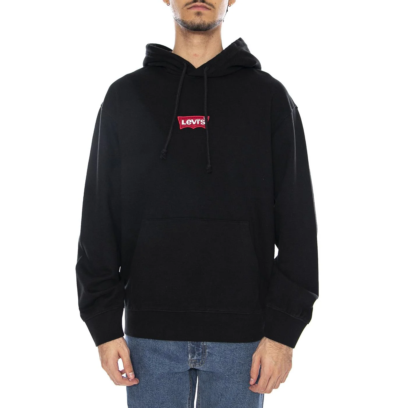 Relaxed Graphic PO BI Badge BW 1 Mineral Black - Men's Hoodie Black Men's LEVIS - Image 2