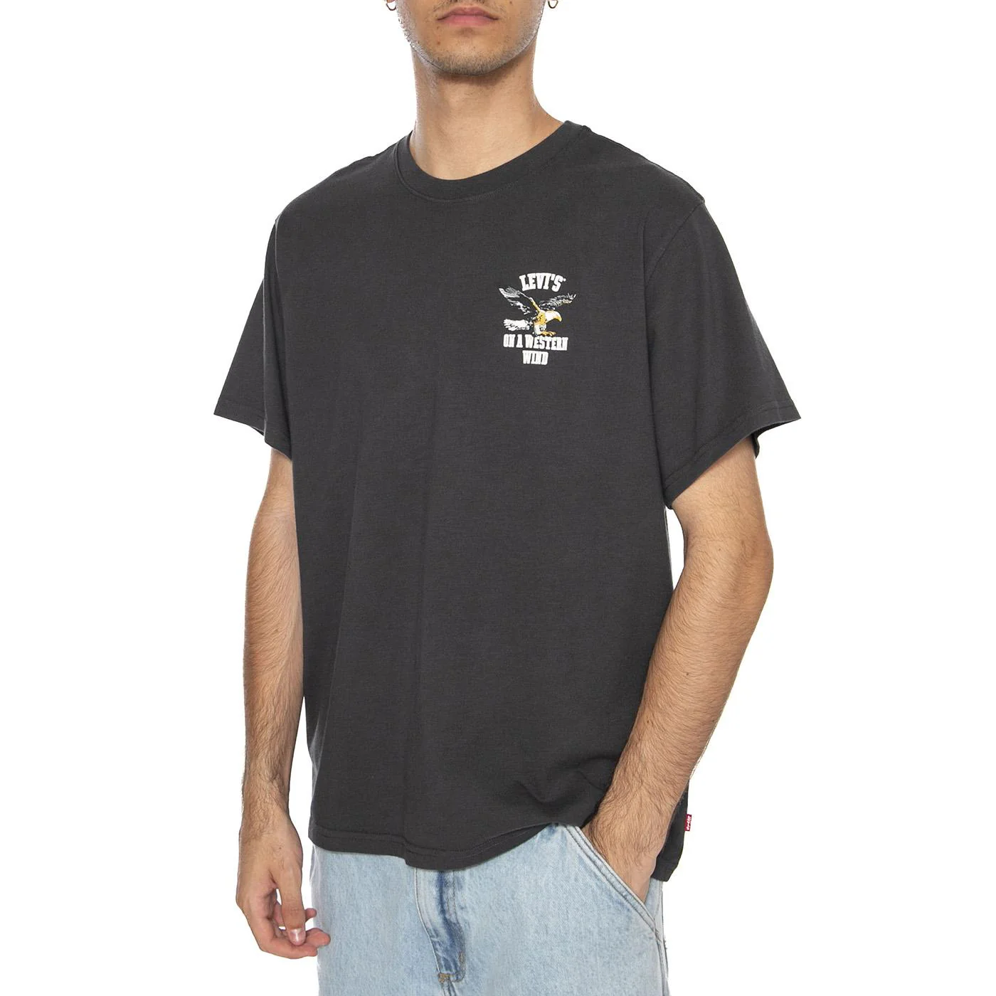 SS Relaxed Fit Tee Western Wind Eagle 1 Black - Image 2