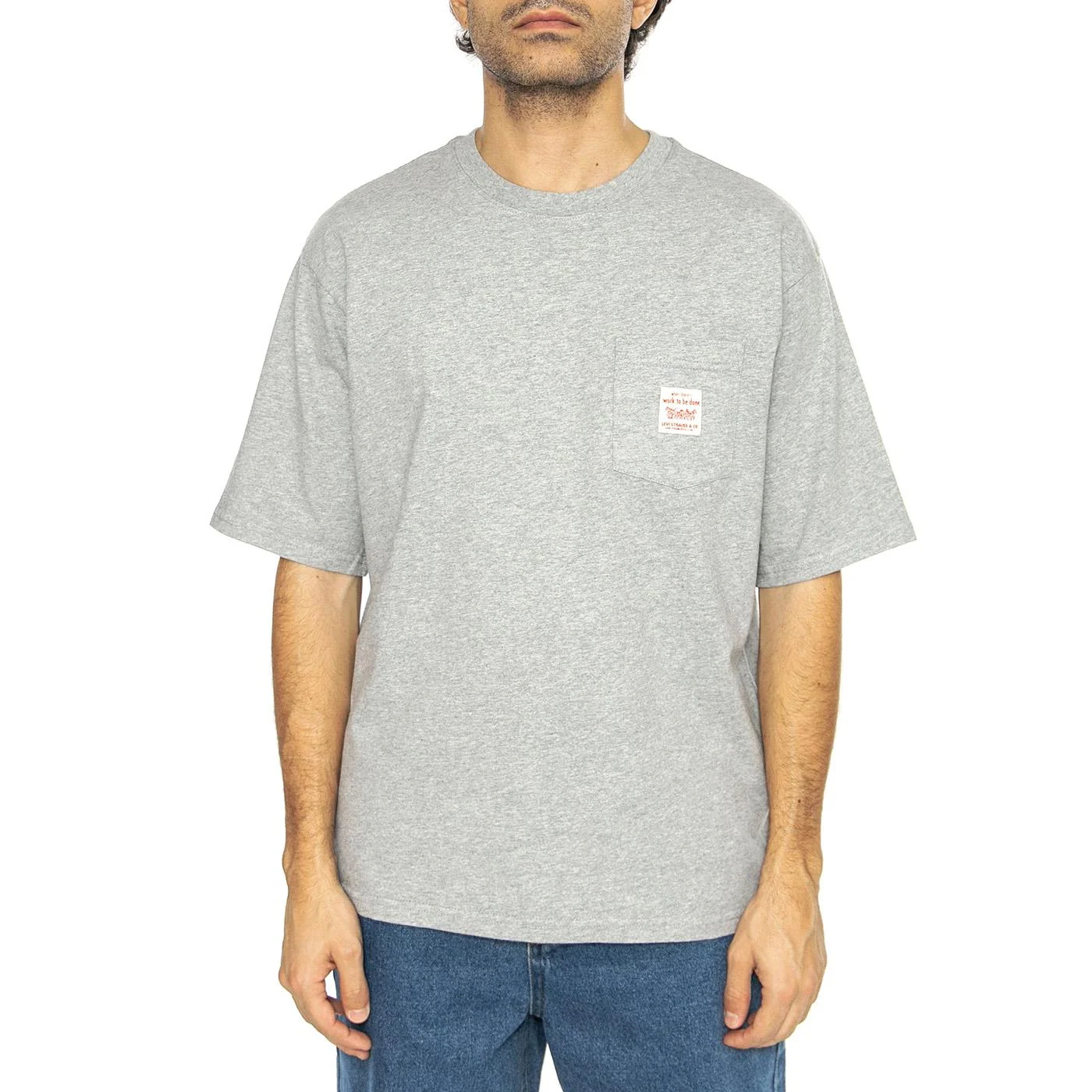SS Workwear Tee Mid Tone Grey Heather - Image 2