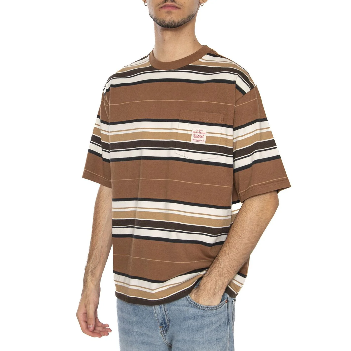 SS Workwear Tee Wild Frontier Printed ST Brown - Image 2