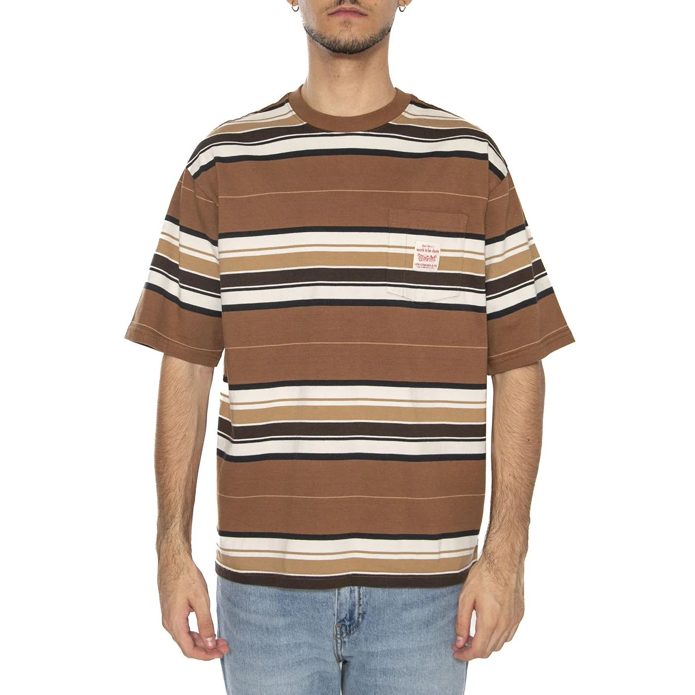 SS Workwear Tee Wild Frontier Printed ST Brown - Image 3
