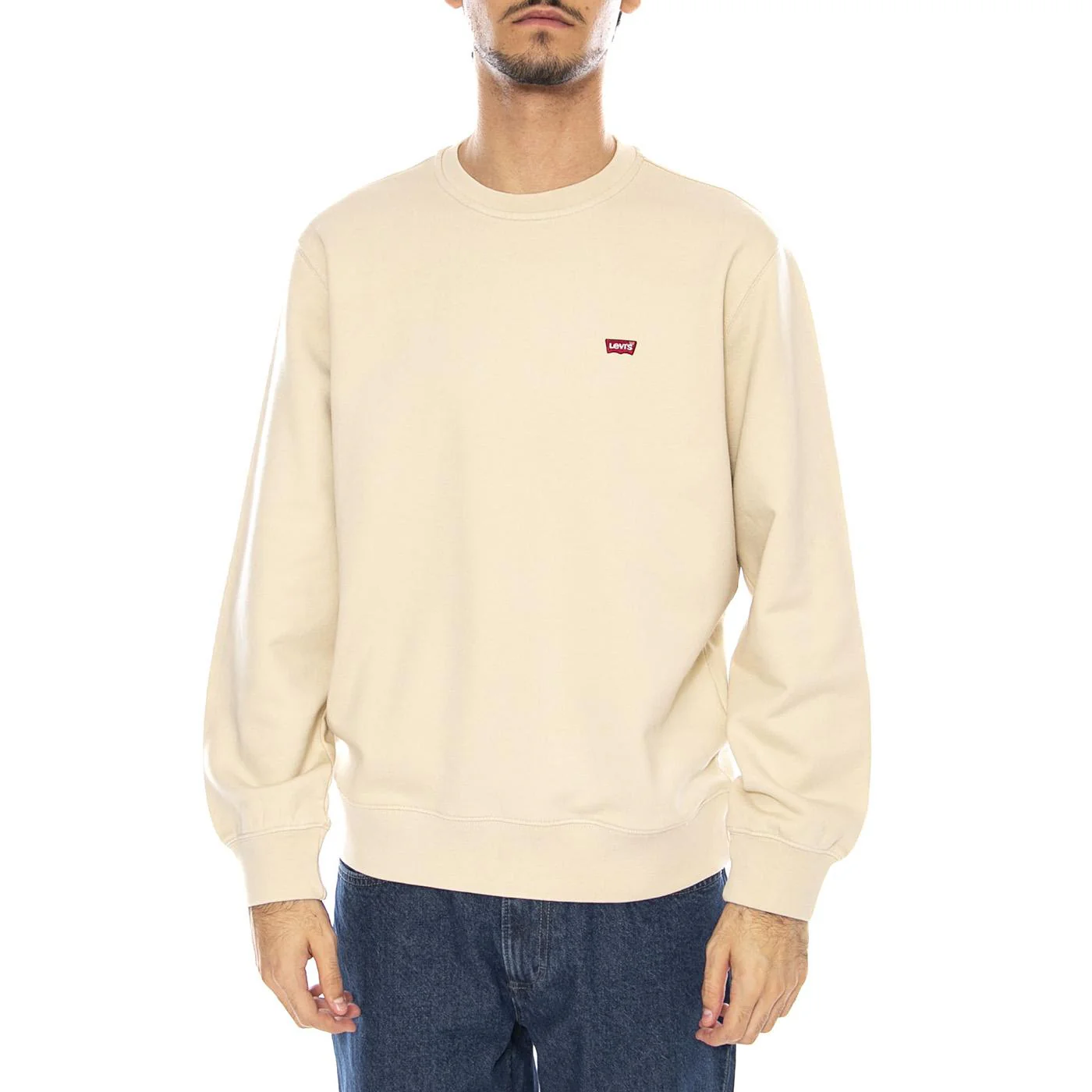 The Original HM Crew Fog French Terry Neutral - Men's Crewneck Sweatshirt Beige Men's LEVIS - Image 2