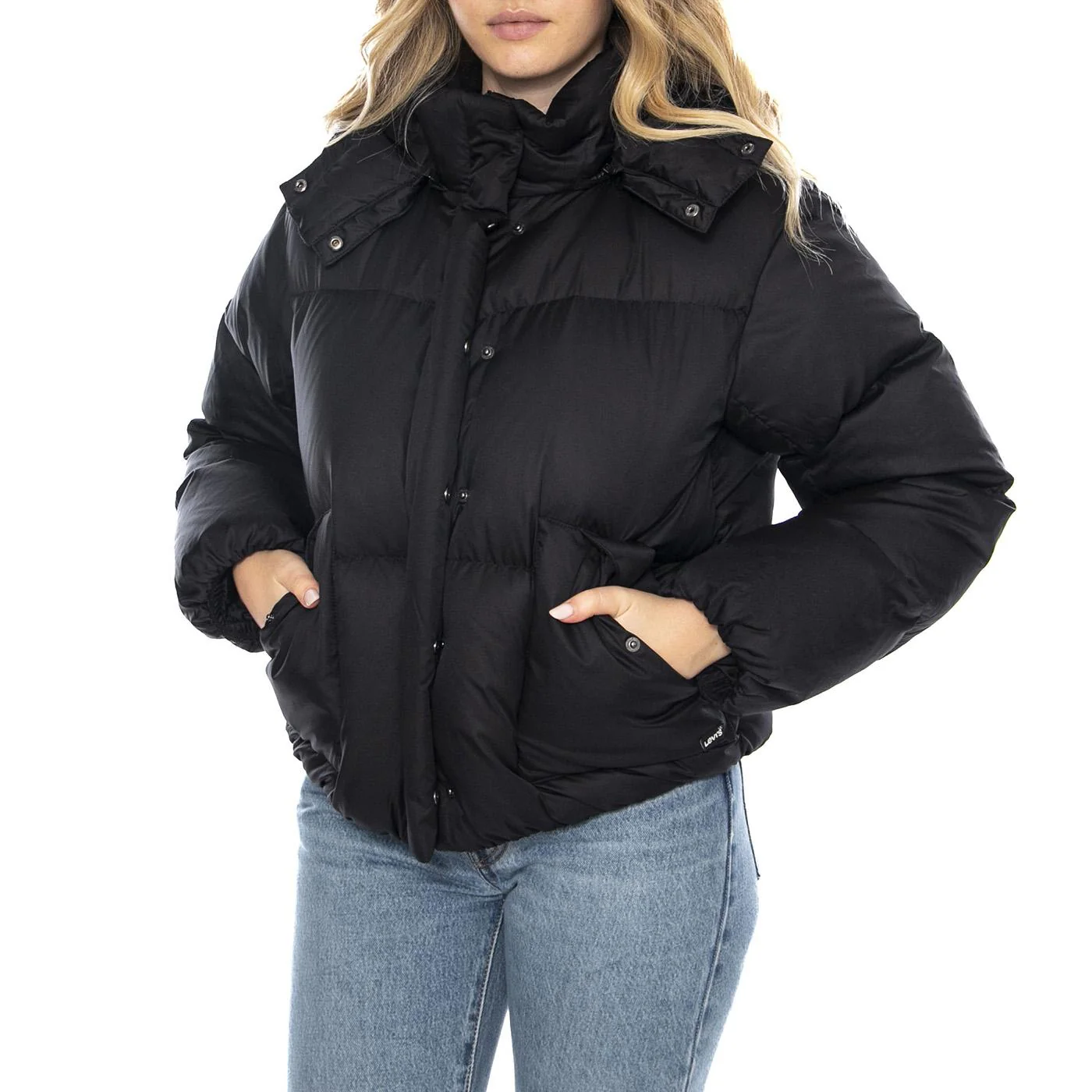 Western Bubble Shortie - Anthracite Night Black - Women's Black Down Jacket LEVIS Women's