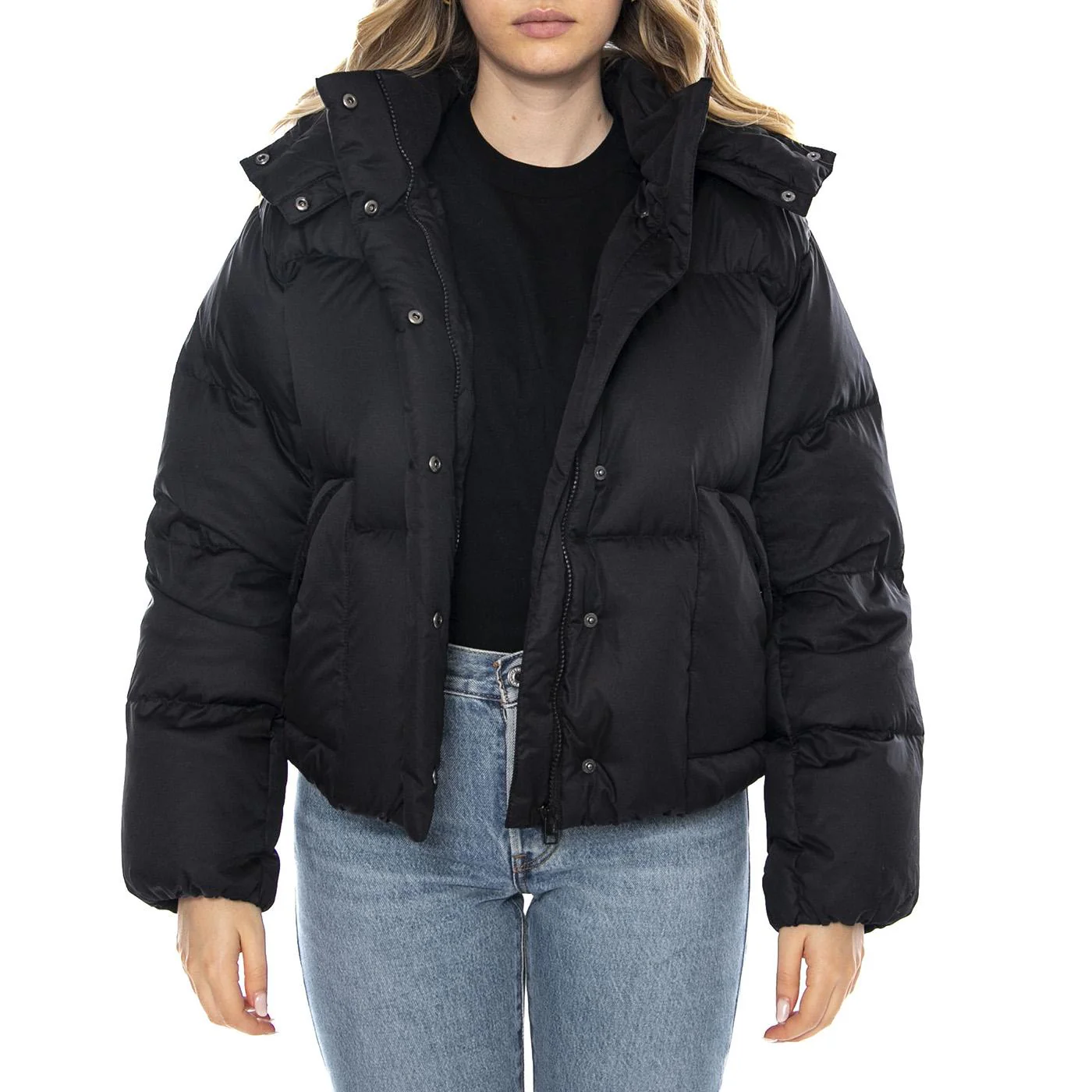 Western Bubble Shortie - Anthracite Night Black - Women's Black Down Jacket LEVIS Women's - Image 2