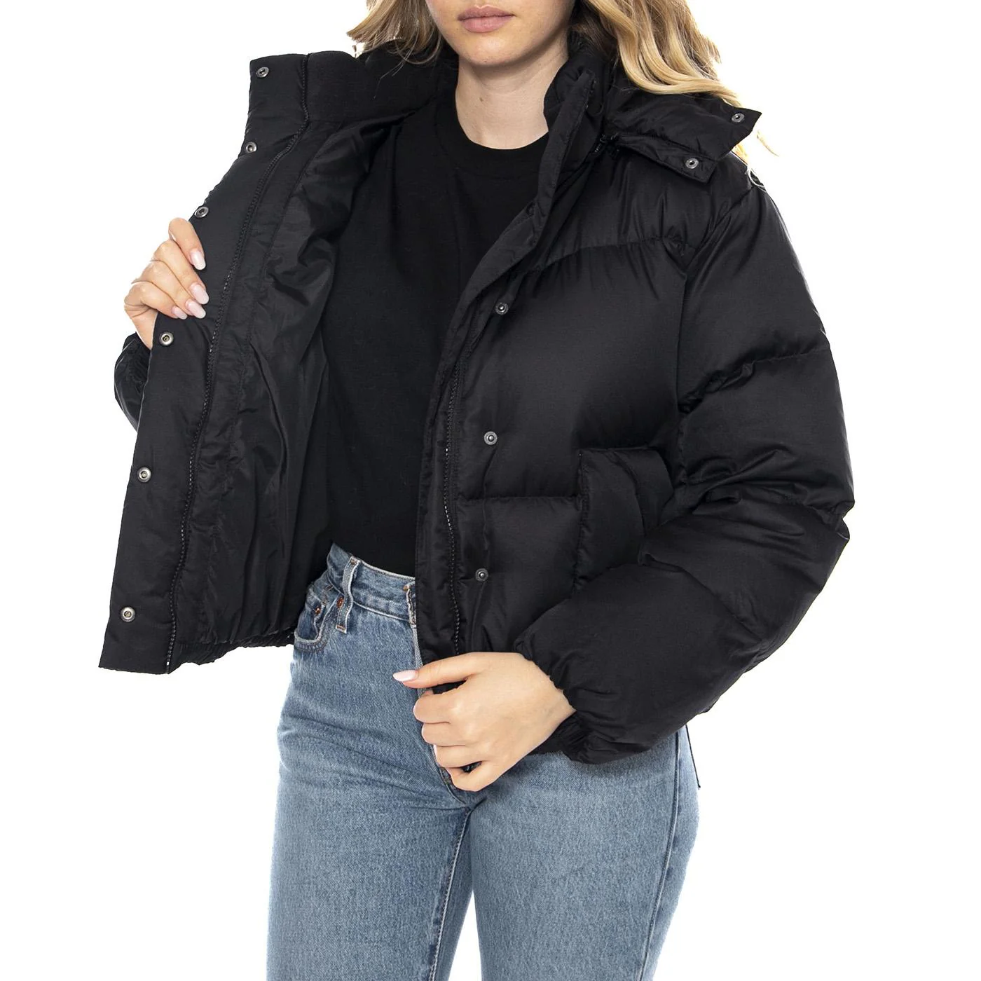Western Bubble Shortie - Anthracite Night Black - Women's Black Down Jacket LEVIS Women's - Image 4