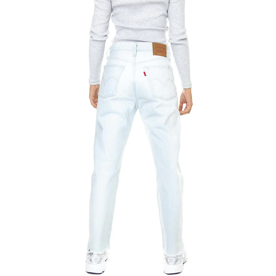 Womens 501 Crop Z5128 S Light Indigo Worn In Pants - Image 3