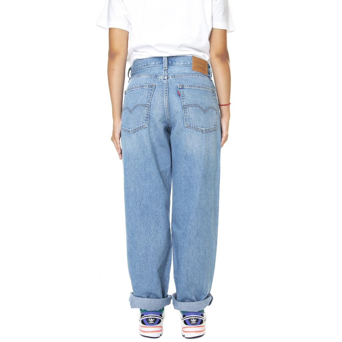 Womens Baggy Dad Z5993 Medium Indigo Destructe Denim Jeans Pants - Image 3