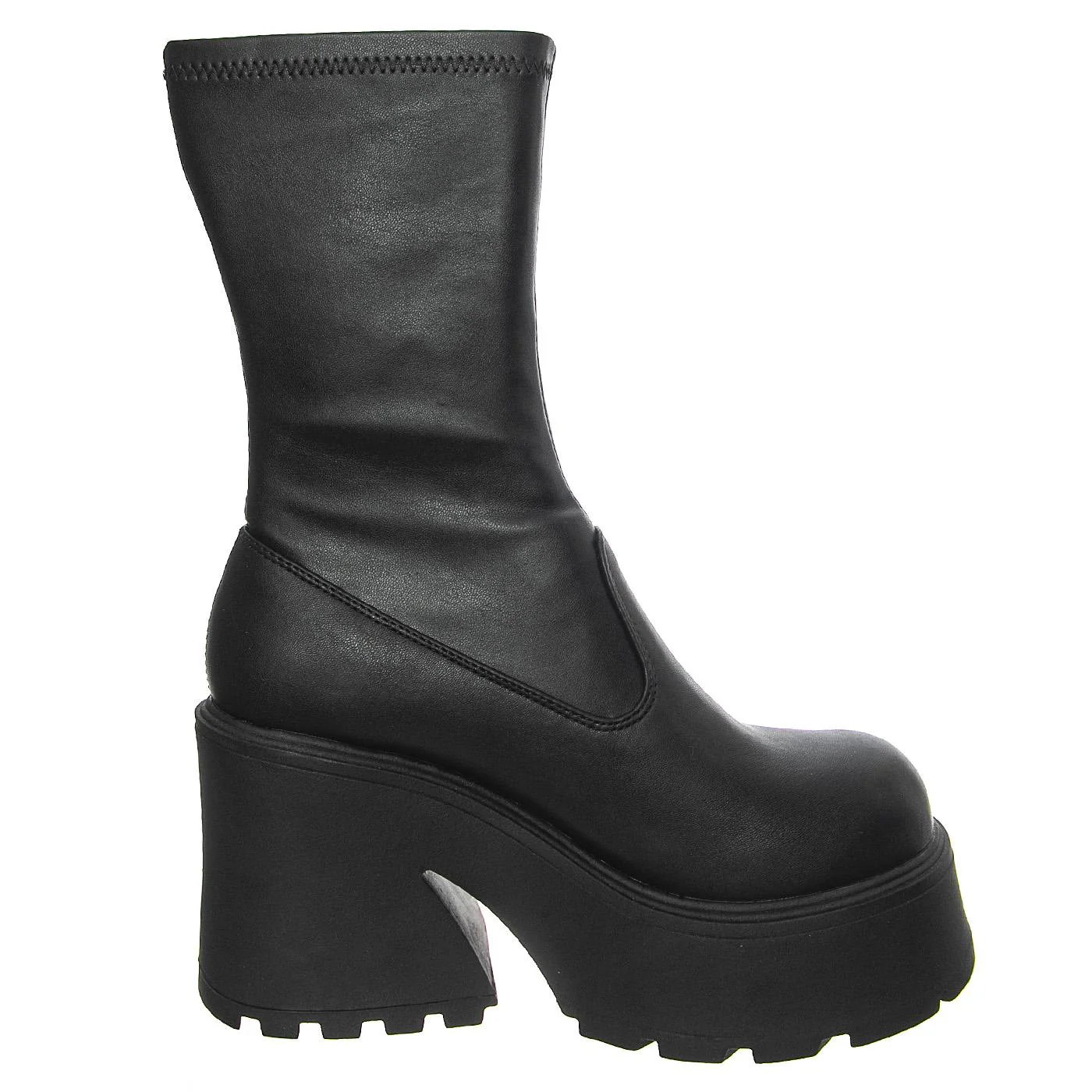 W' Found Black Stretch Pu Boots - Image 2