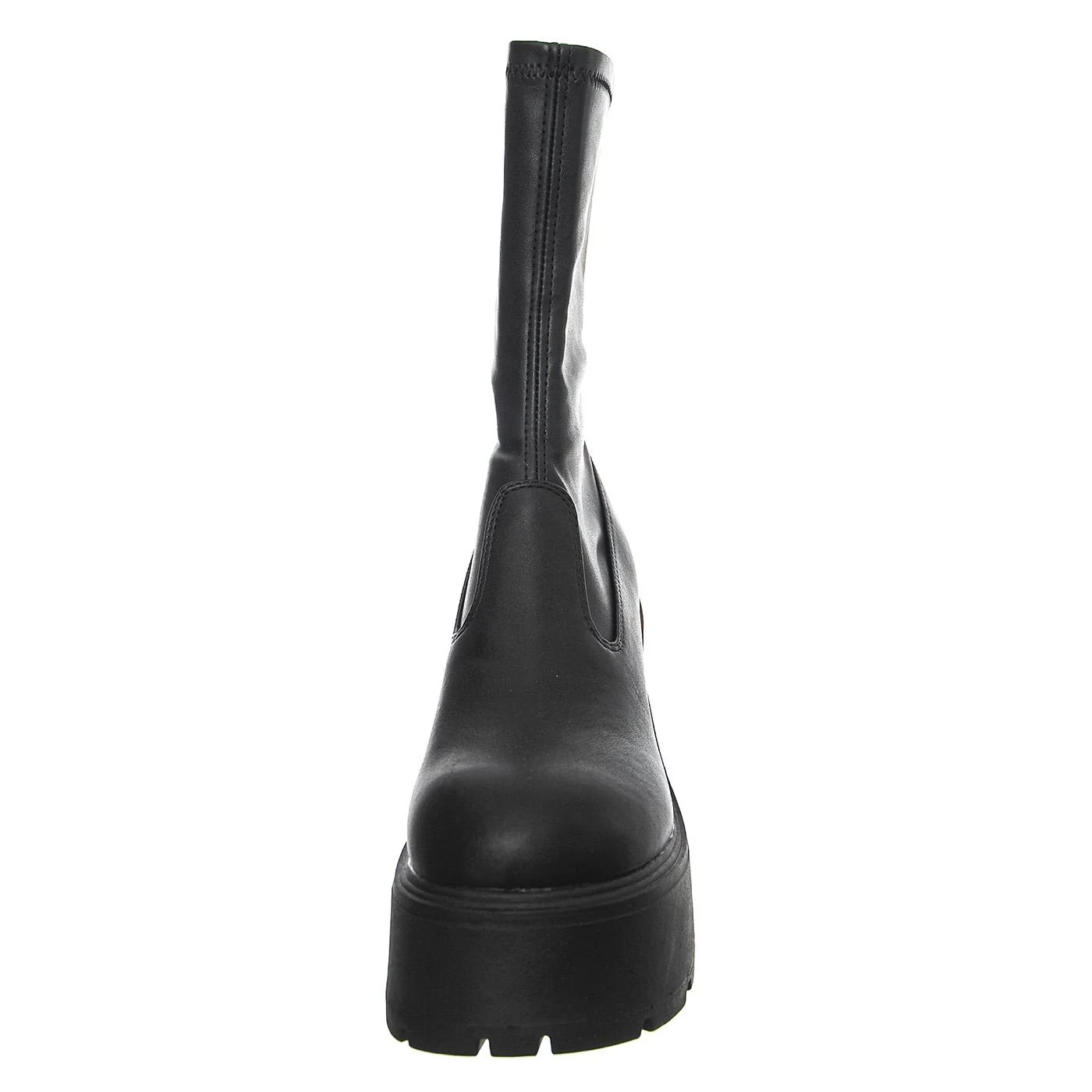 W' Found Black Stretch Pu Boots - Image 3