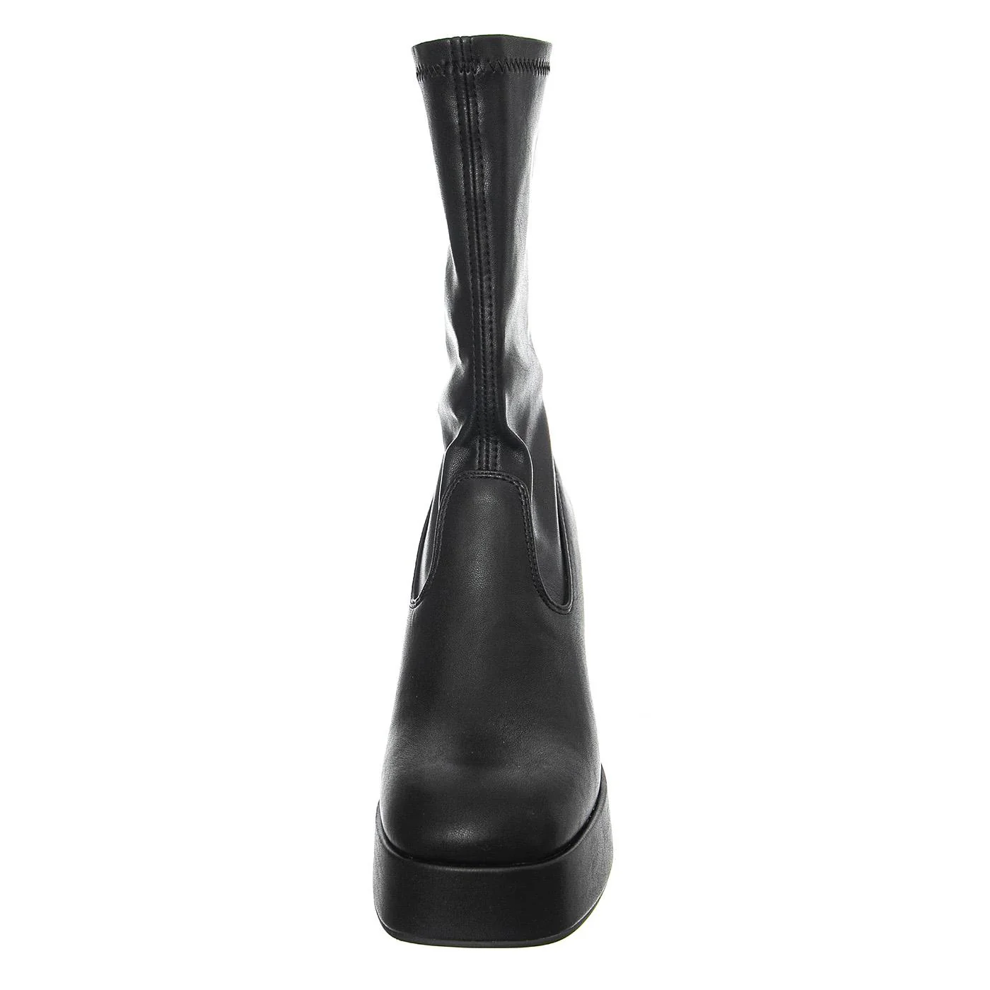 W' Hidden Black Stretch Pu Boots - Image 3