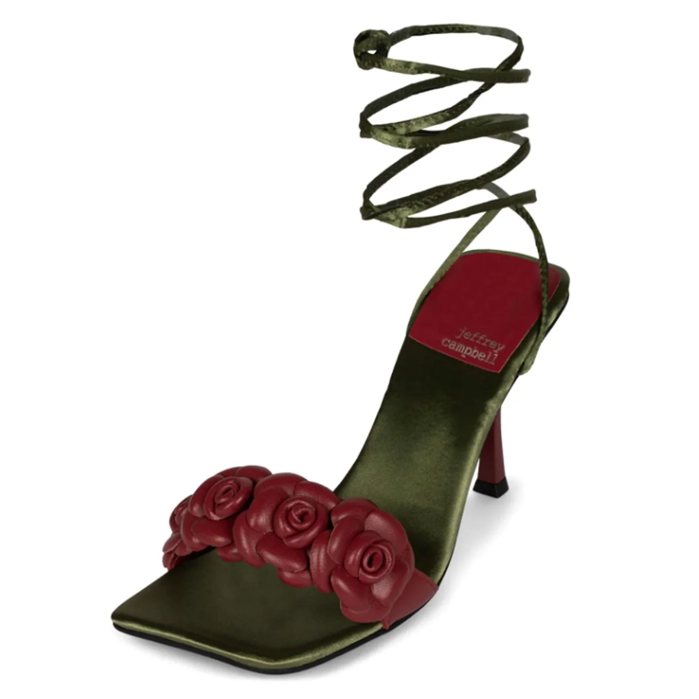 W' Rozi Red Kid Leather Sandals