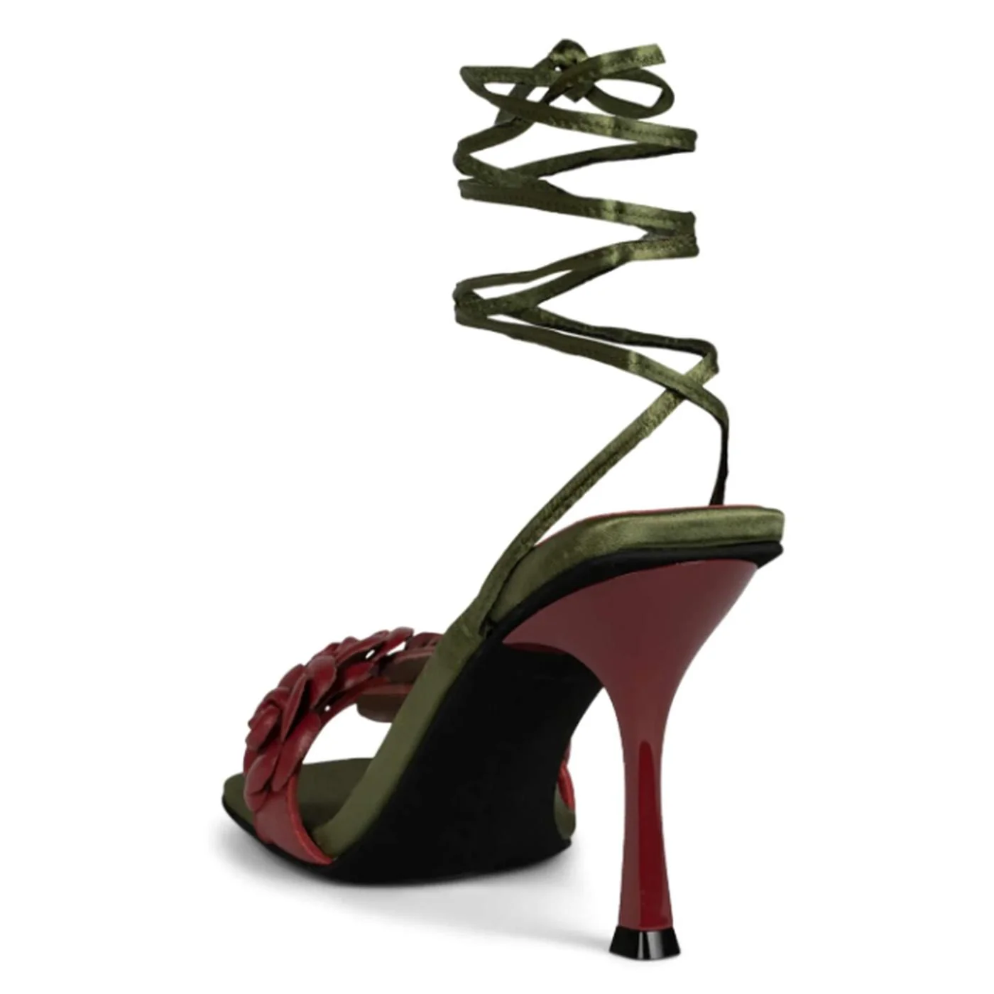 W' Rozi Red Kid Leather Sandals - Image 2