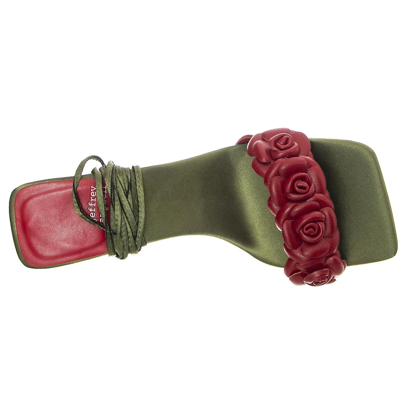 W' Rozi Red Kid Leather Sandals - Image 4