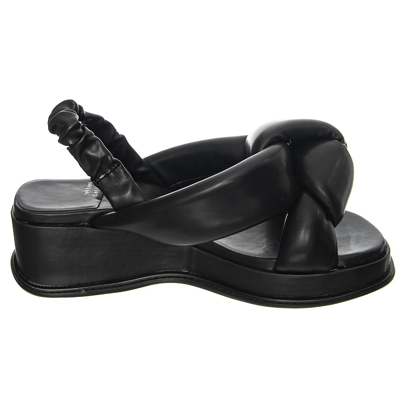 W' Sying-Hi Black Pu Sandals - Image 2