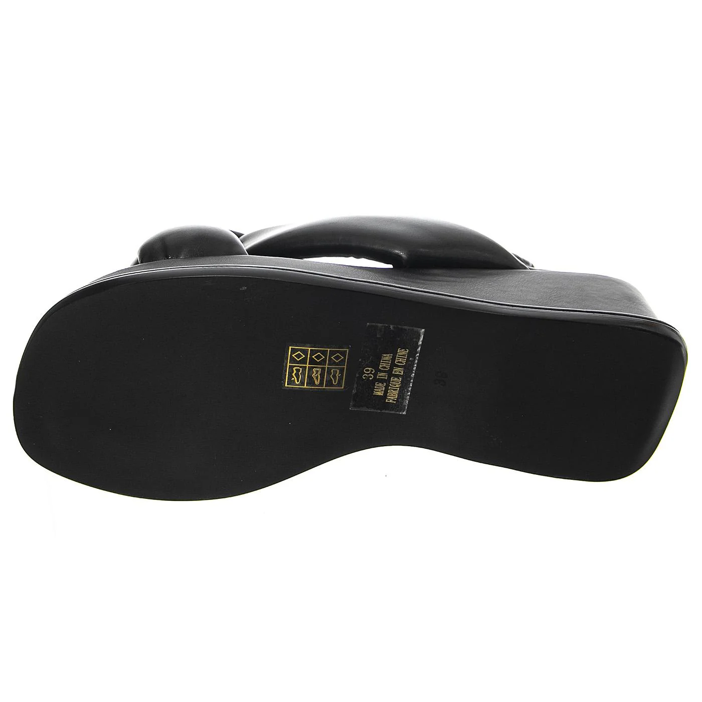 W' Sying-Hi Black Pu Sandals - Image 5