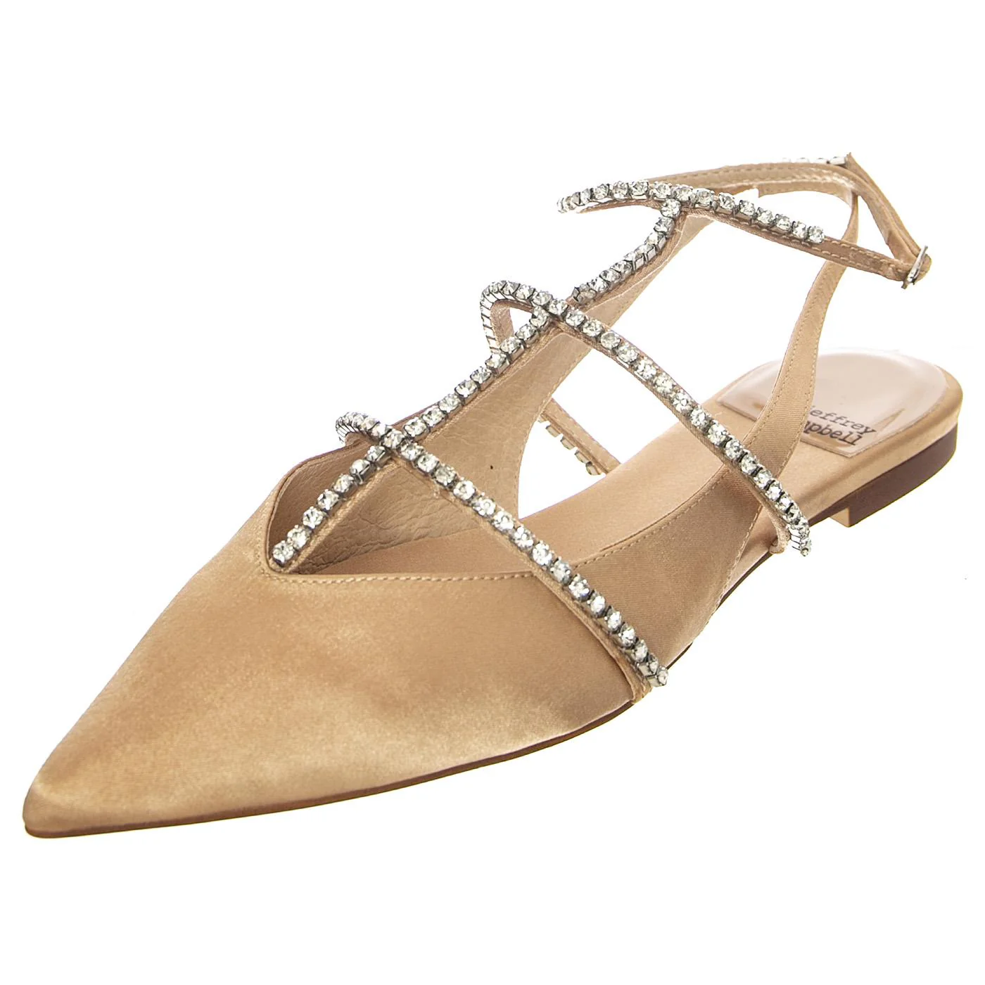 W' Pristina Natural Satin Silver Fabric Sandals