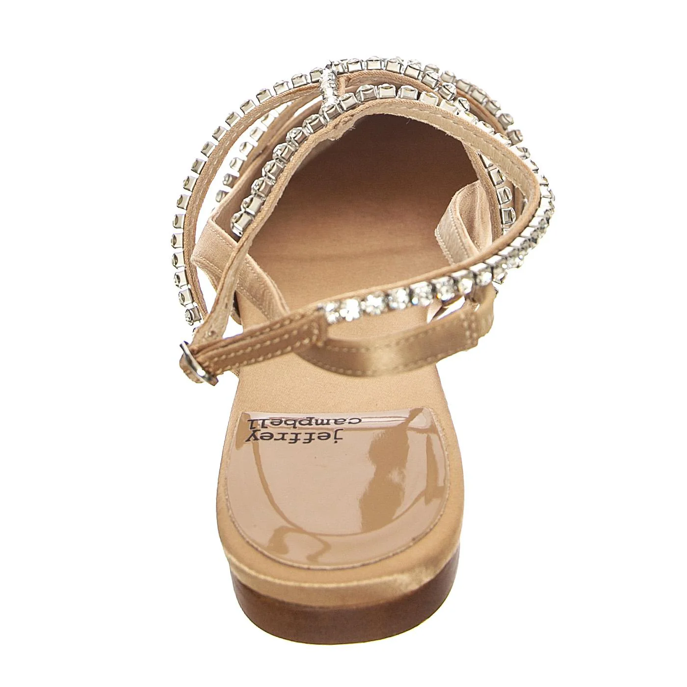 W' Pristina Natural Satin Silver Fabric Sandals - Image 4