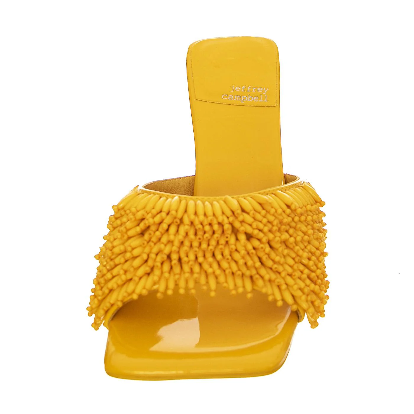 W' Beaded-Me Yellow Patent Pu+Beads Sandals - Image 3