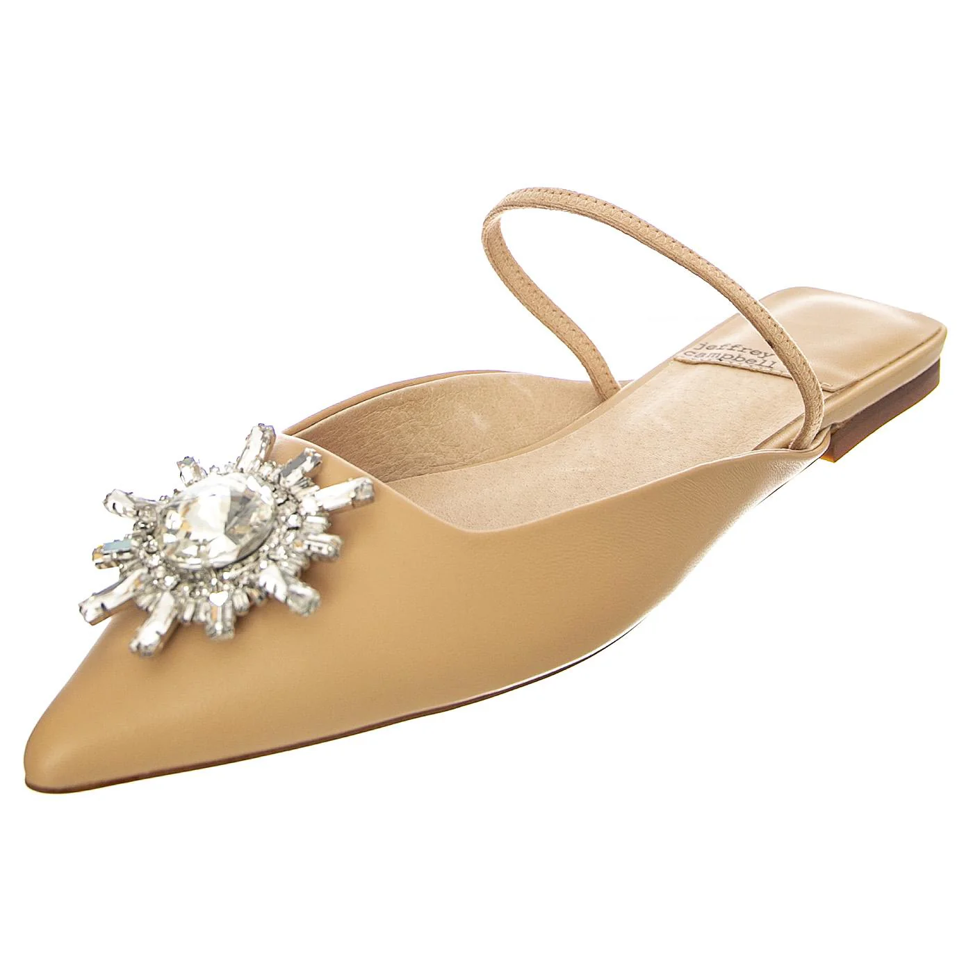 W' Latira Beige Silver Kid Leather + Fabric Sandals