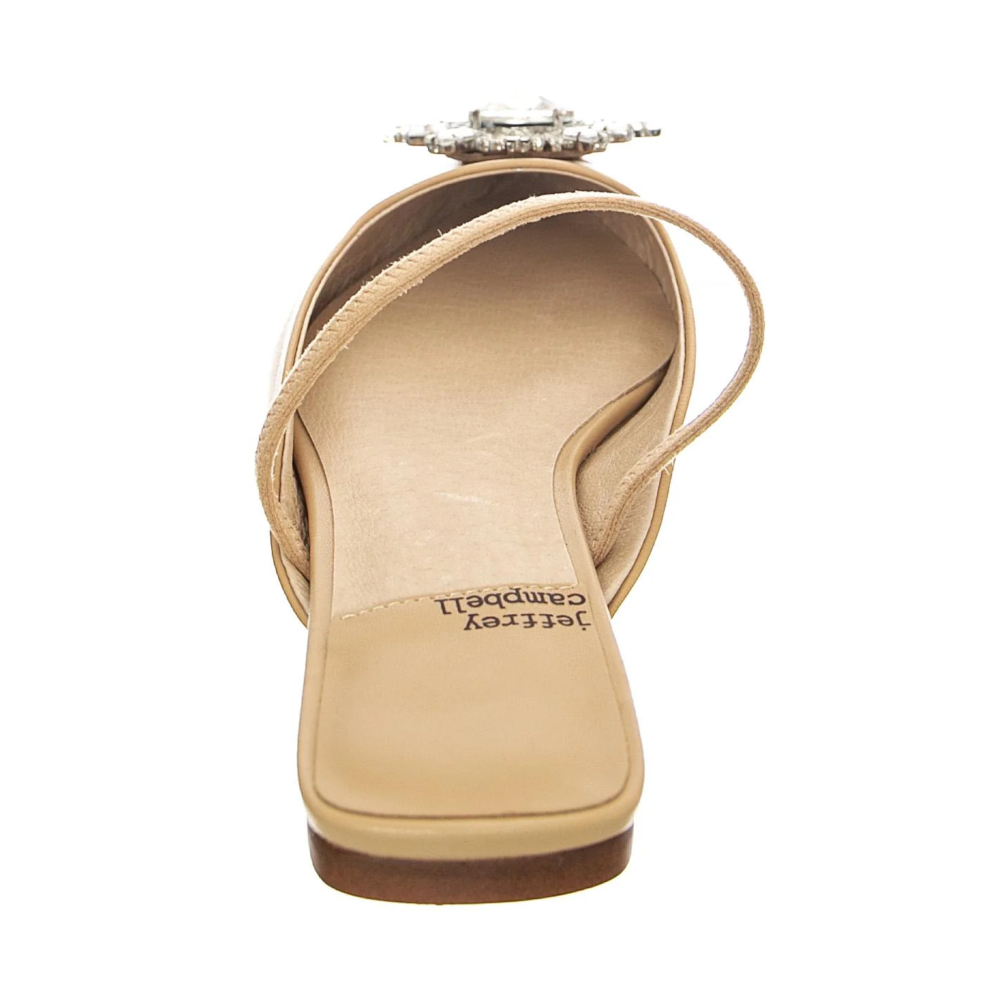 W' Latira Beige Silver Kid Leather + Fabric Sandals - Image 4