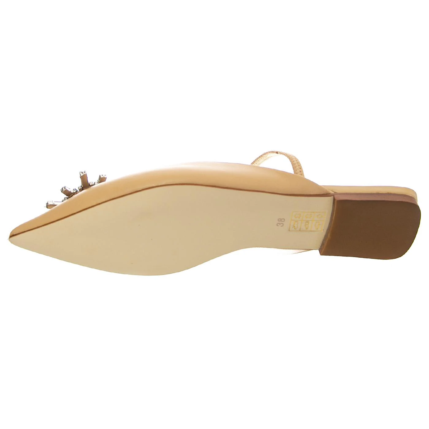 W' Latira Beige Silver Kid Leather + Fabric Sandals - Image 5