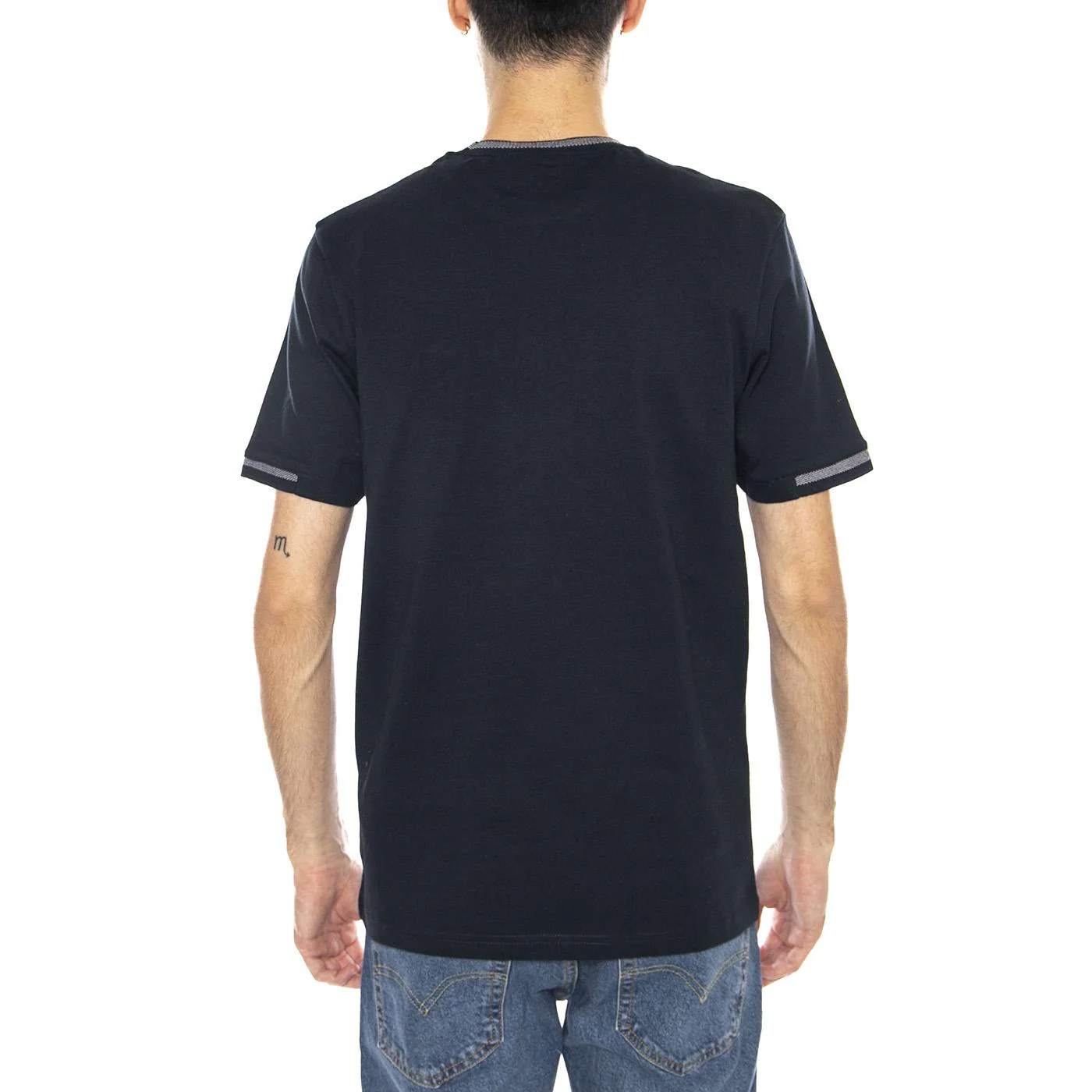 Birdseye Half Tipped T-Shirt Dark Navy/Ash Lilac - Men's Crew Neck T-Shirt Blue Men LYLE & SCOTT - Image 3