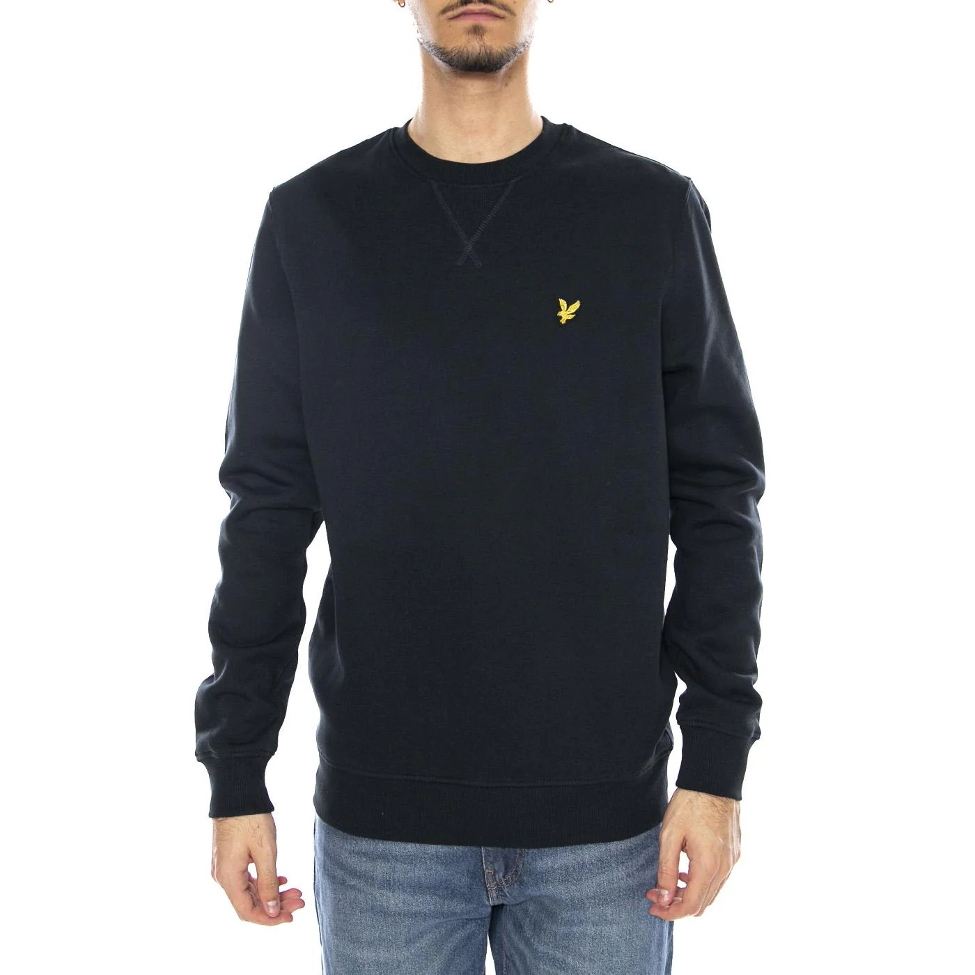 Brushed Back Crew Neck Sweatsh Dark Navy - Image 2