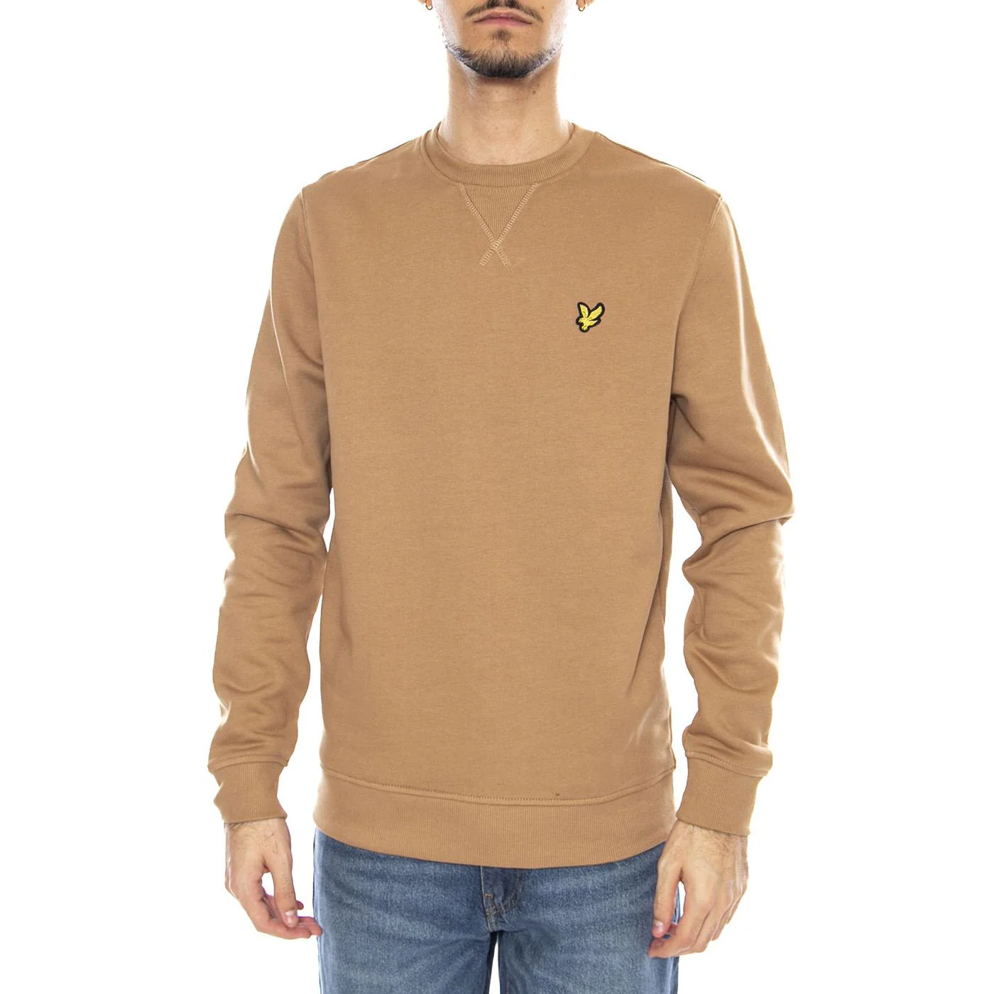 Brushed Back Crew Neck Sweatsh Tiger Eye - Men's Sweatshirt Brown Men LYLE & SCOTT - Image 2