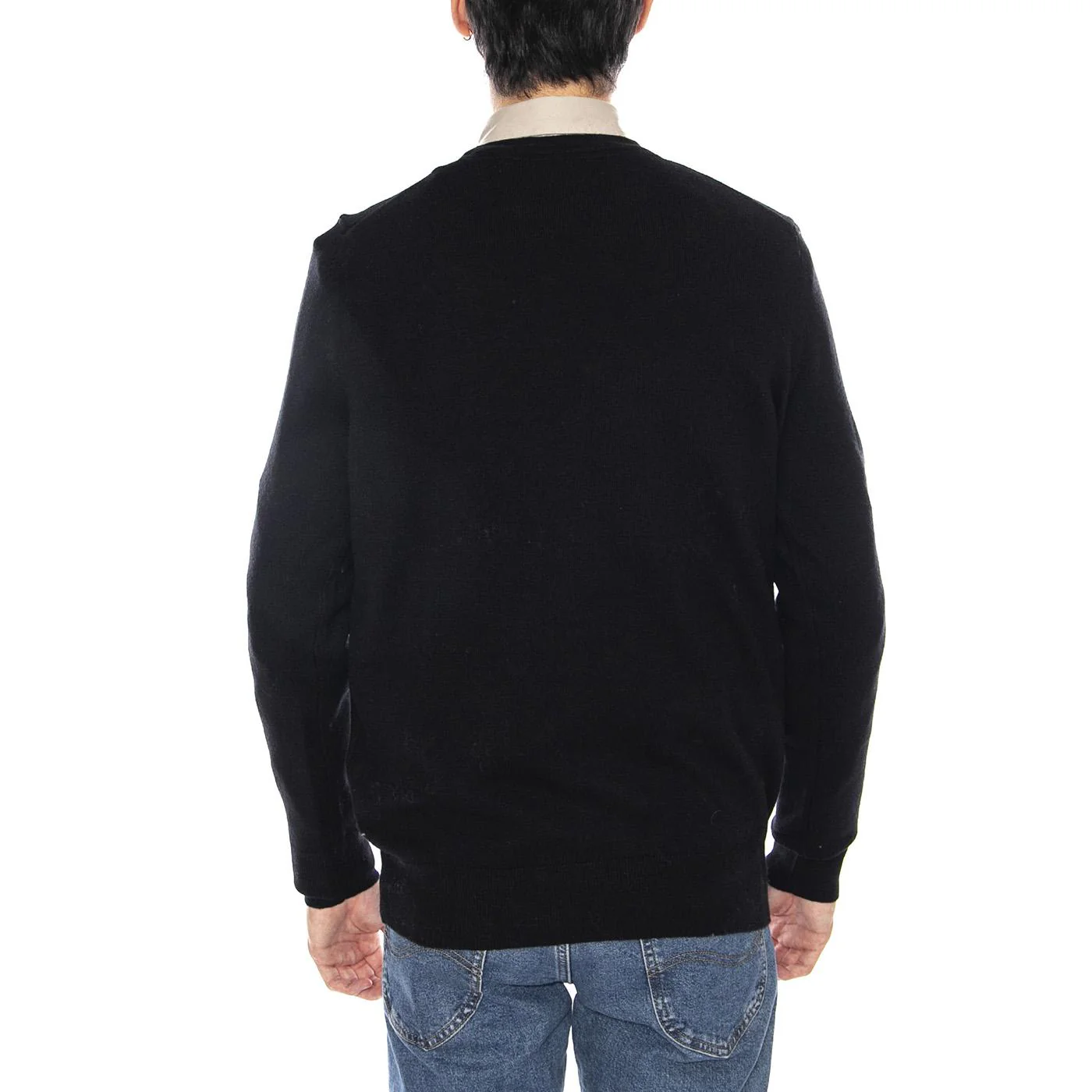 Cotton Merino Crew Neck Jumper Jet Black - Men's Black Sweater LYLE & SCOTT - Image 3