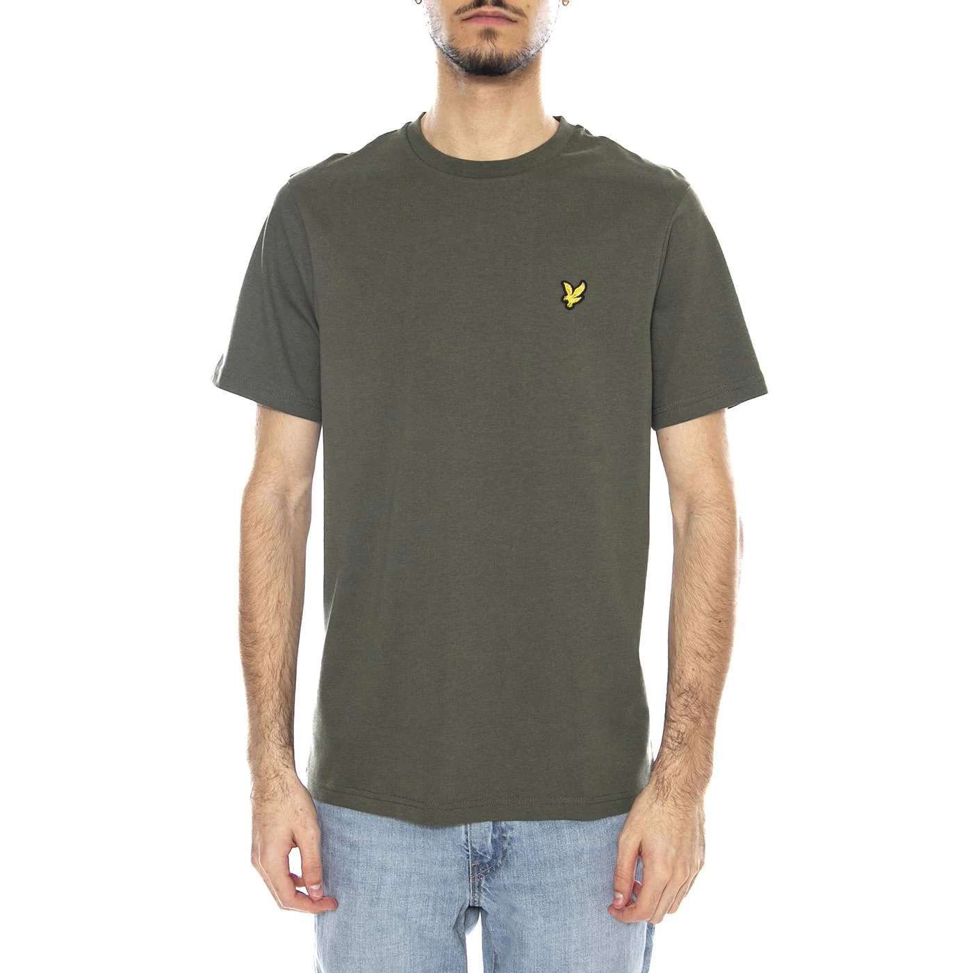 Plain T-Shirt Deep Depths - Men's Green Crew Neck T-Shirt LYLE & SCOTT - Image 2
