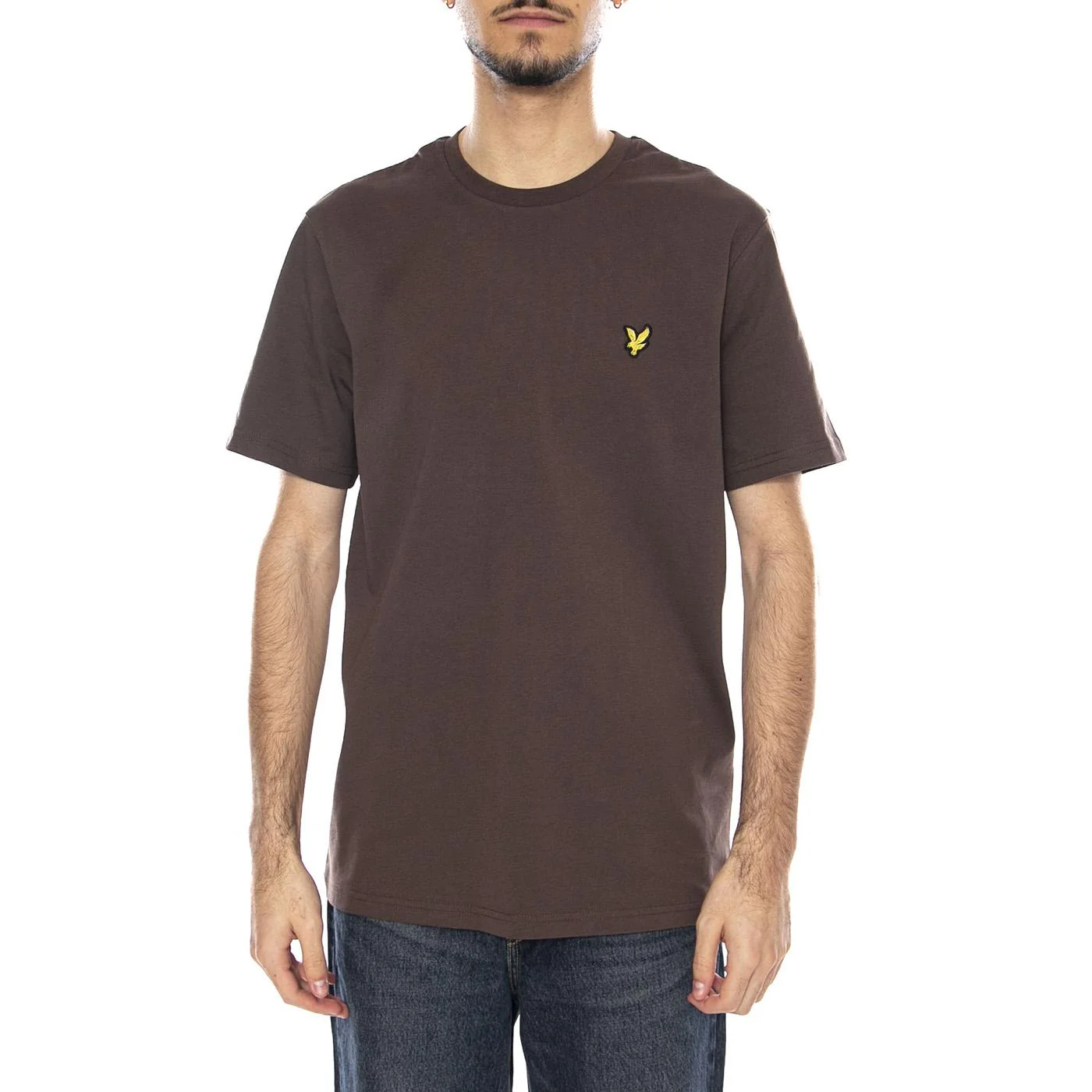 Plain T-Shirt Deep Sepia - Men's Crew Neck T-Shirt Brown Men's LYLE & SCOTT - Image 2
