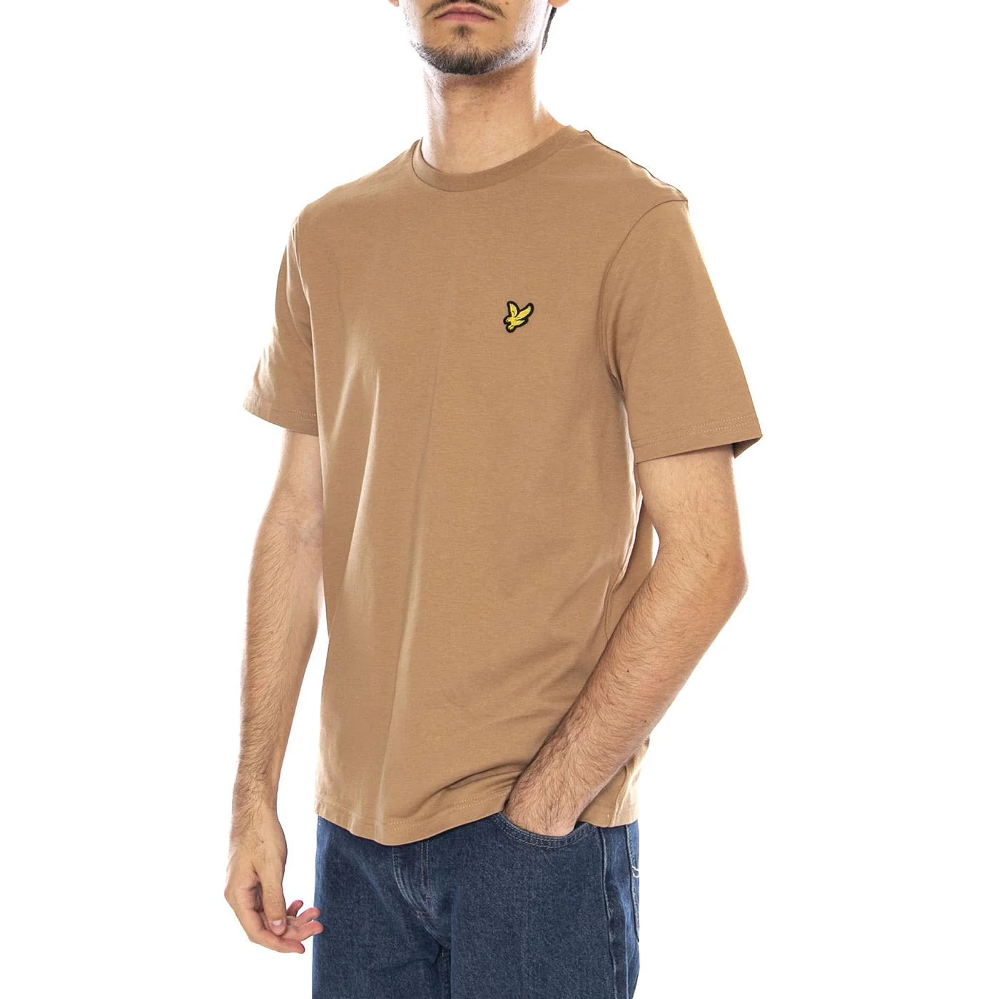 Plain T-Shirt Tigers Eye - Men's Brown Crew Neck T-Shirt LYLE & SCOTT