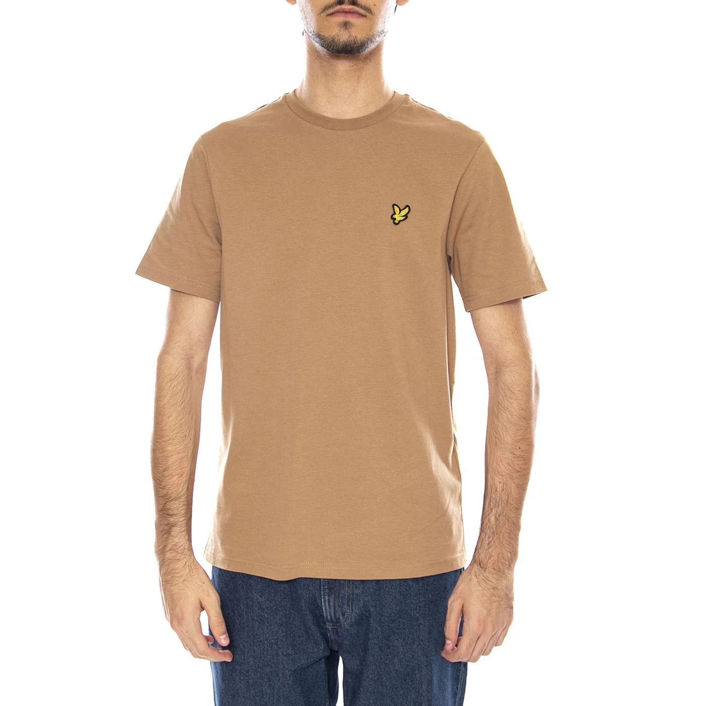 Plain T-Shirt Tigers Eye - Men's Brown Crew Neck T-Shirt LYLE & SCOTT - Image 2
