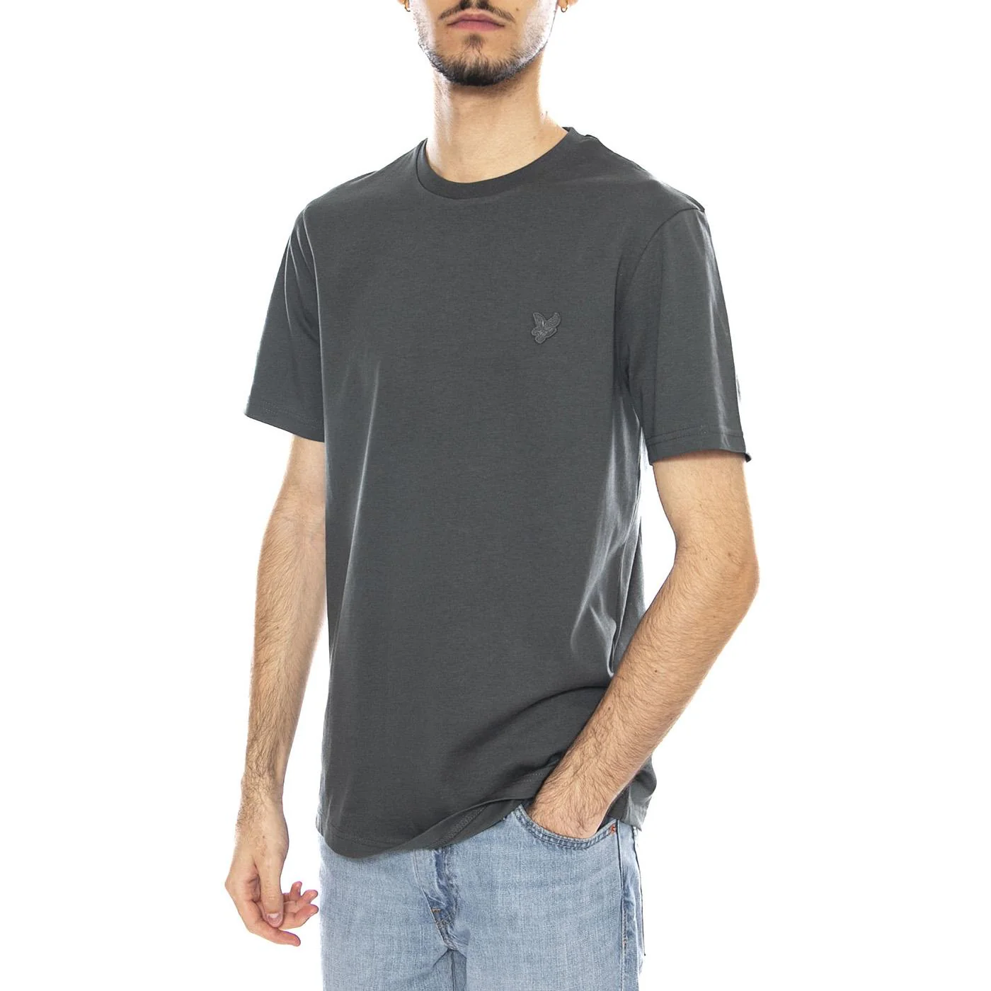 Tonal Eagle Plain T-Shirt Black Water - Men's Green Crew Neck T-Shirt Men LYLE & SCOTT