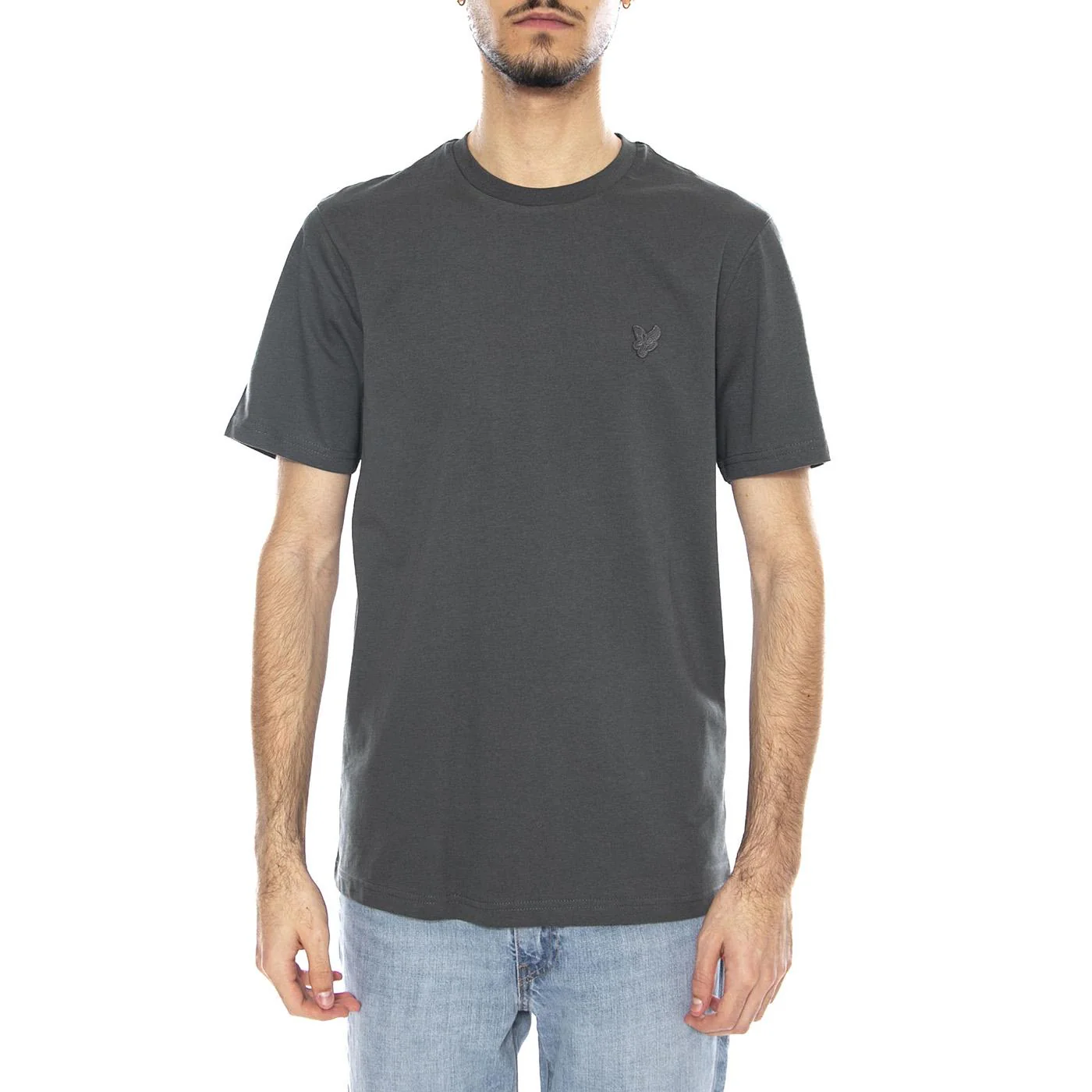 Tonal Eagle Plain T-Shirt Black Water - Men's Green Crew Neck T-Shirt Men LYLE & SCOTT - Image 2
