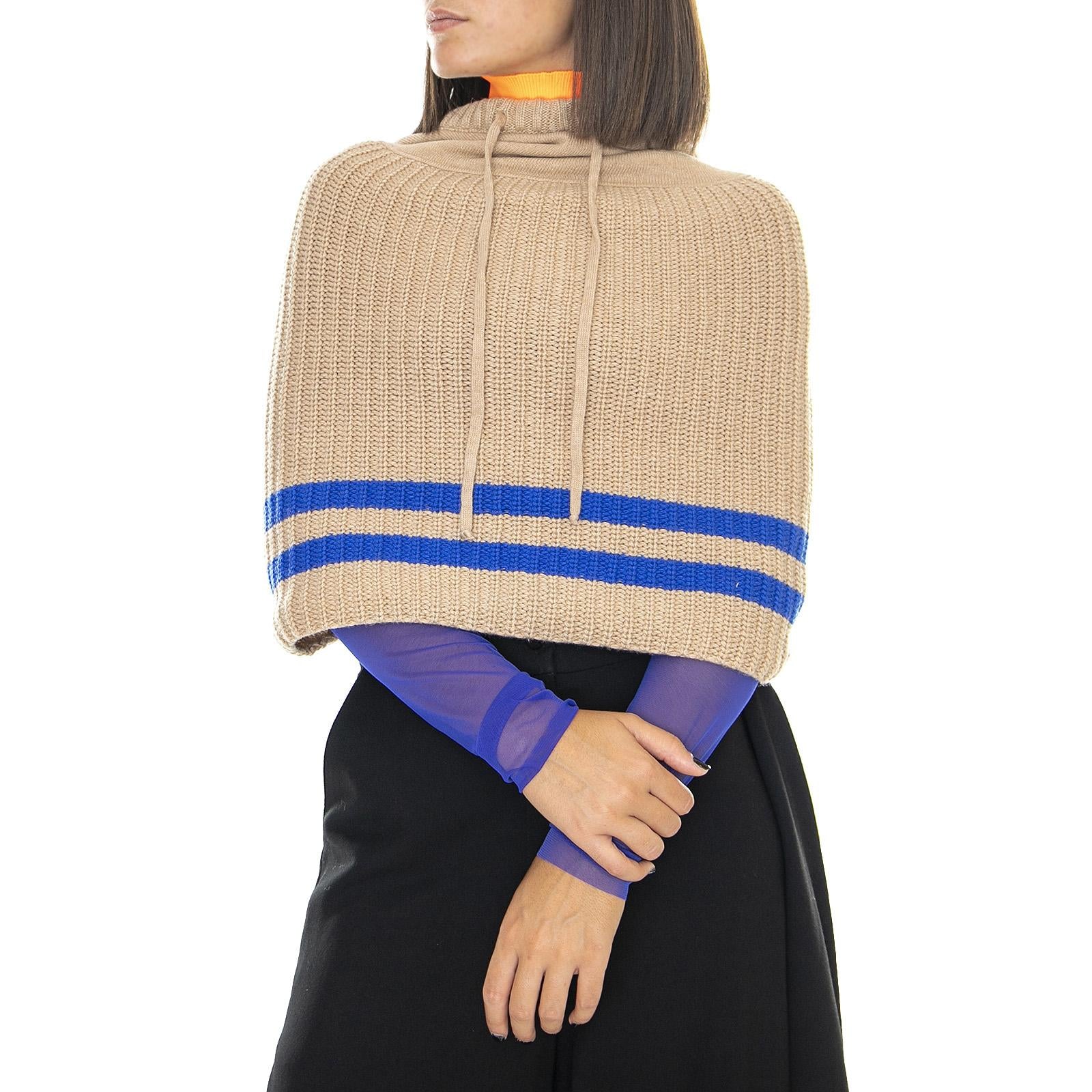 Breeze Collar Velox Sweater - Camel - Women's Beige Shrug Women MARIOS