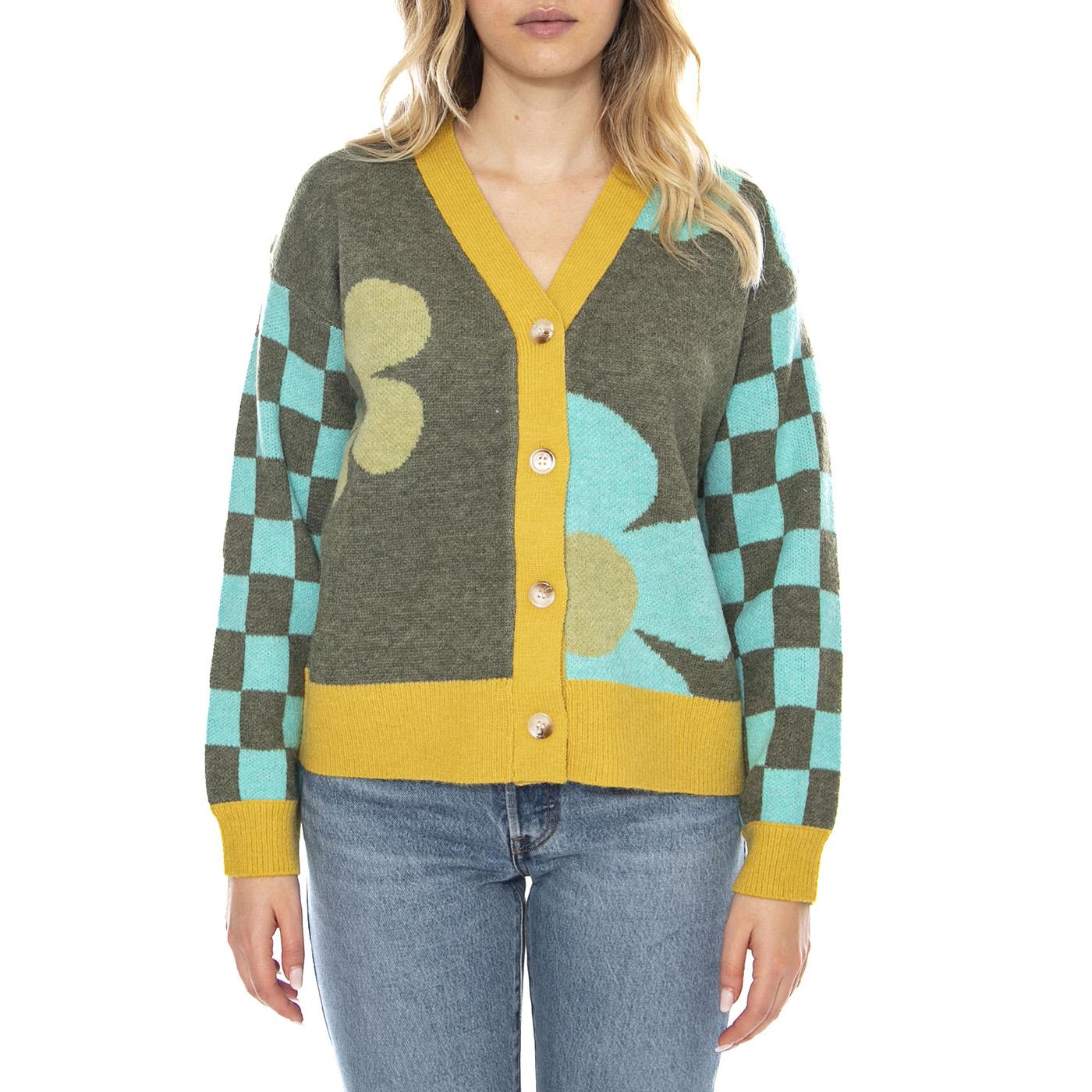 Knitted Cardigans 527 Khaki Flowe - Cardigan Women Multicolored MD'M Women MD'M - Image 2